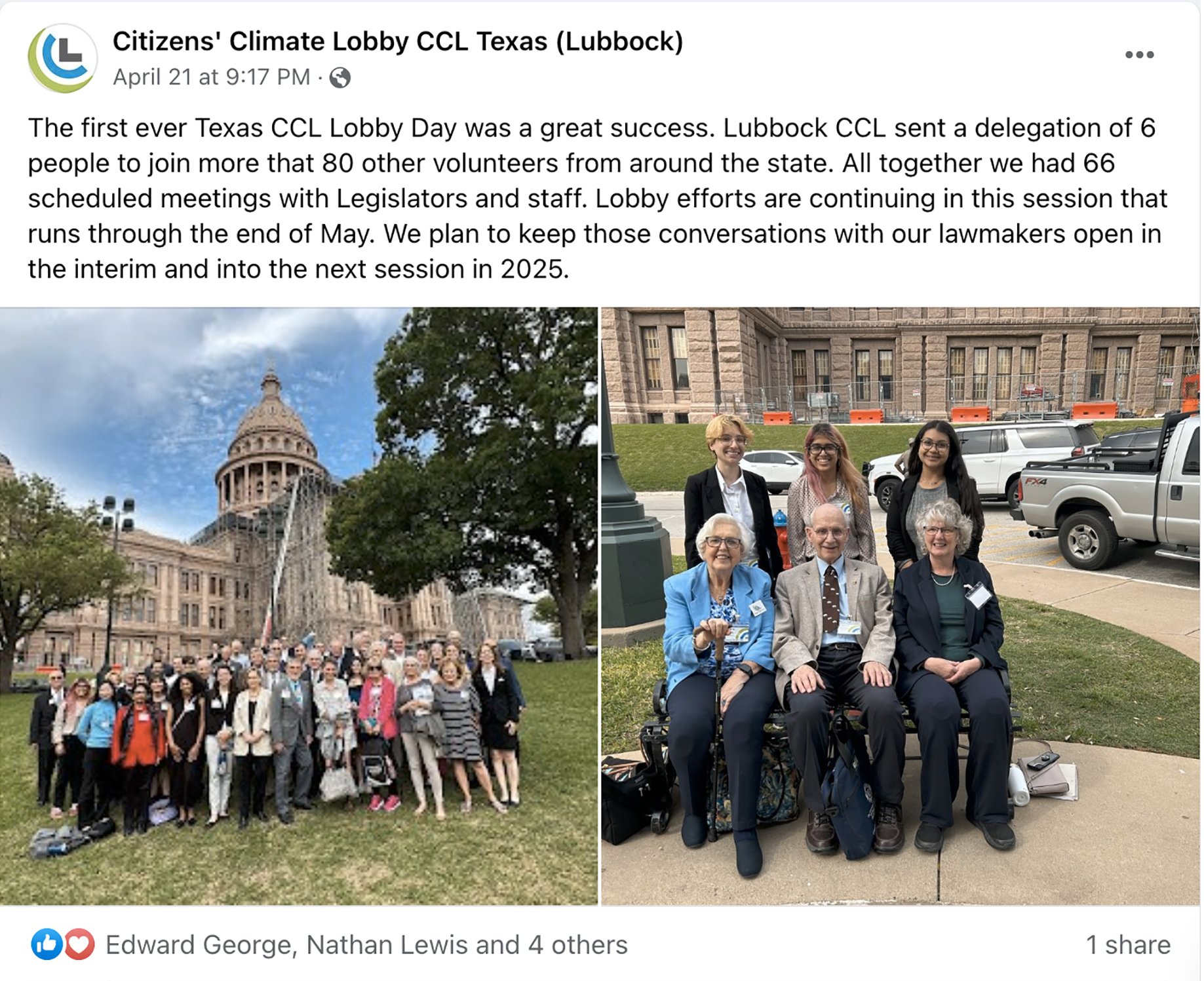 24 Citizen Climate Lobby, Lobby Day, Austin, TX, Iliana Lawrence and Heather Kaplan, 2023 .jpg