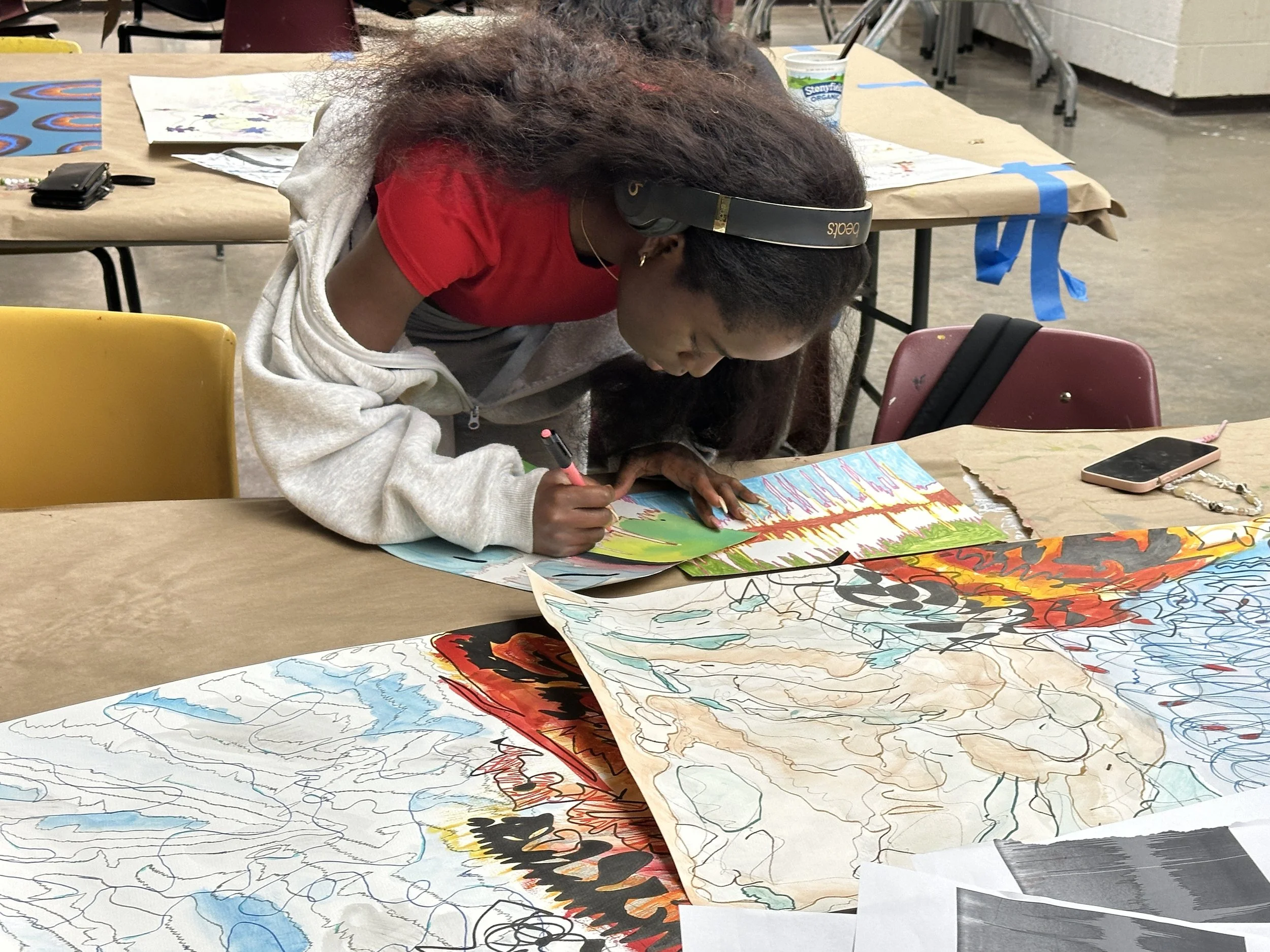Bolaji Atinsola, 2025 TTU Student working on Flower Power design.JPG