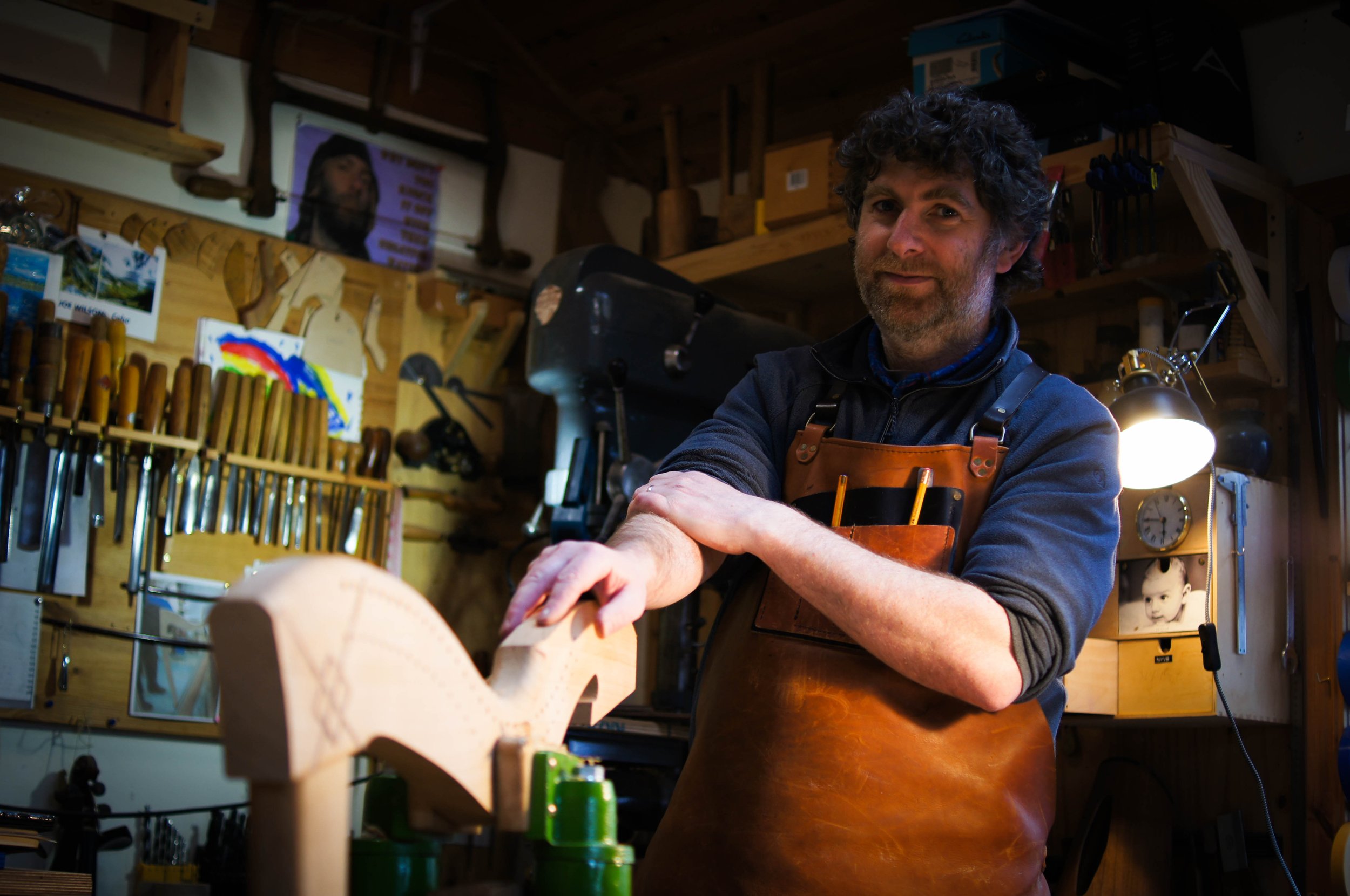Me awkwardly posing for the camera. I'll stick to the woodworking!