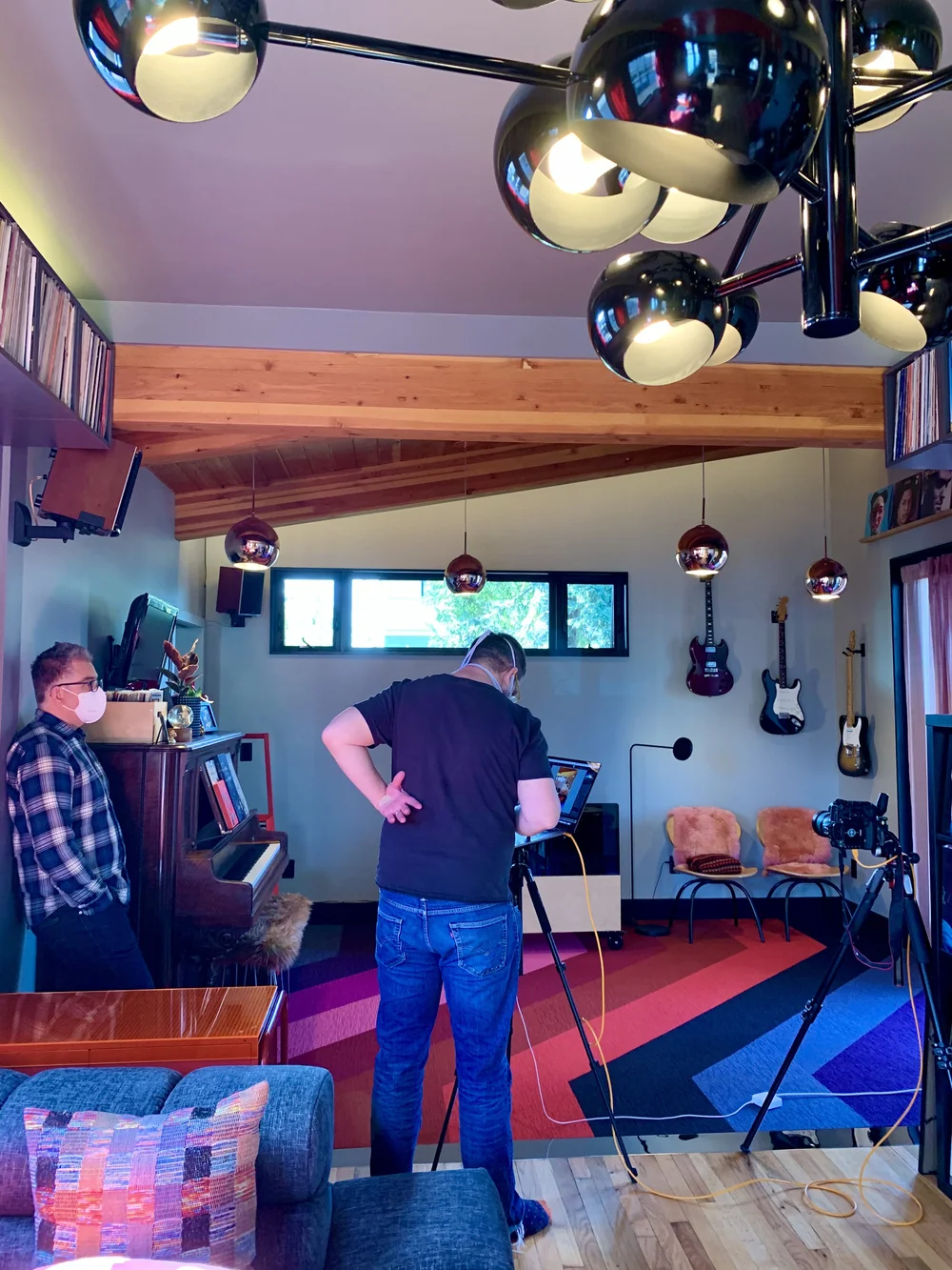  There were no extra lights, what you see is how it is in our house, not blown out and bleached like lots of photo shoots I see.  