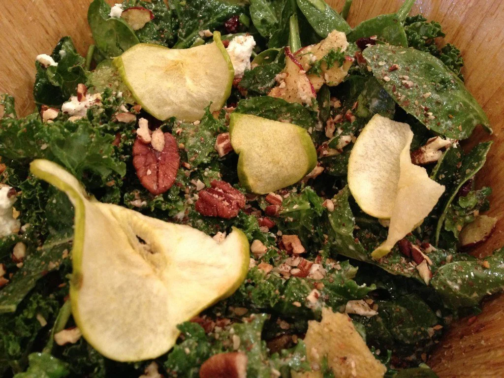 Spinach, Kale, and Apple Crisp Salad
