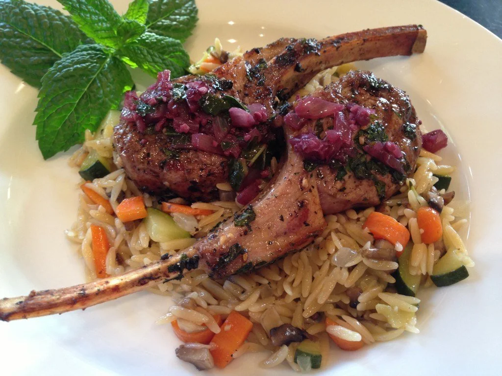 Mint Marinated Lamb Chops with Red Wine Reduction Sauce — Holly's