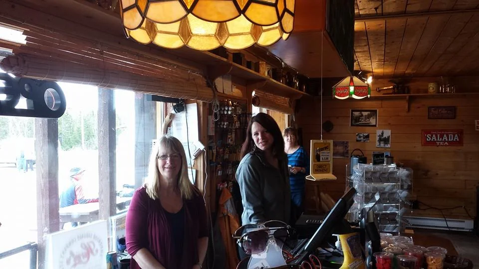 Lynn and Jenn at work in the store.