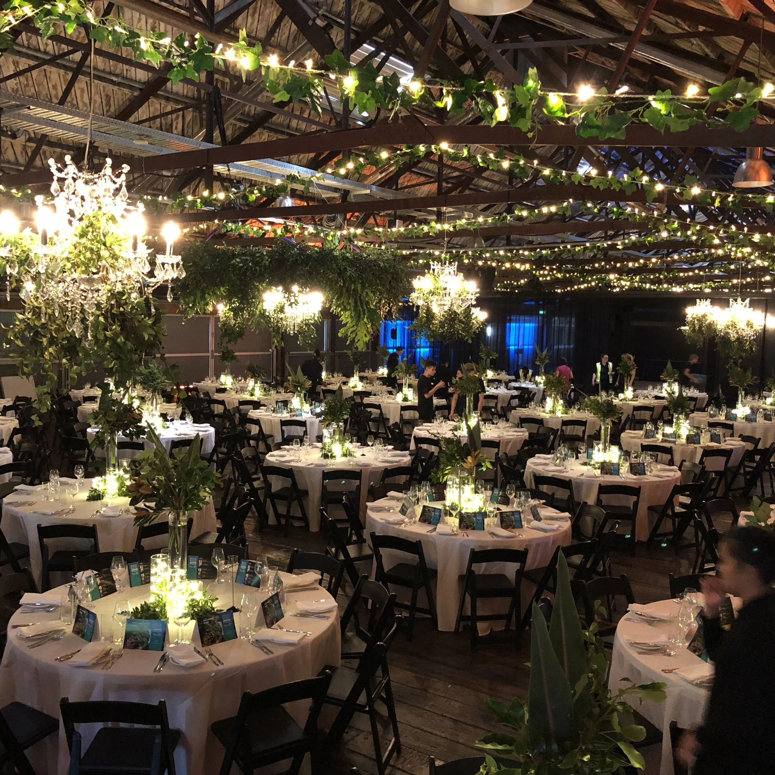 Gala Dinner, Shed 10 Thank you so much for all your work on our dinner at Shed 10 - it looked amazing and the client was so happy! It certainly transformed the Shed into the magical NZ forest vibe we were going for!