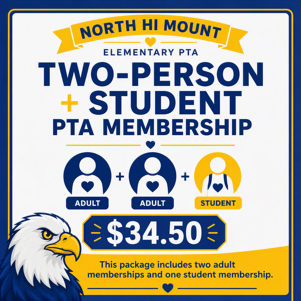 2026-2027 PTA Membership (Two-person + Student)