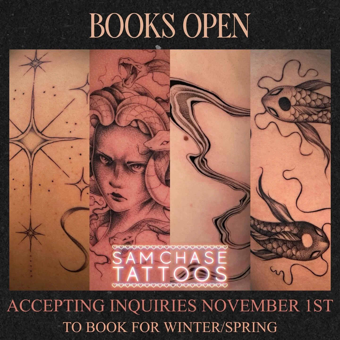 NOW ACCEPTING INQUIRIES to book for late winter/spring! ❄️💐 Swipe through the slides to see what I&rsquo;m generally focusing on (but not limited to) and how to fill out the inquiry form ☺️ My inquiry link is live on my website and my bio. Please me