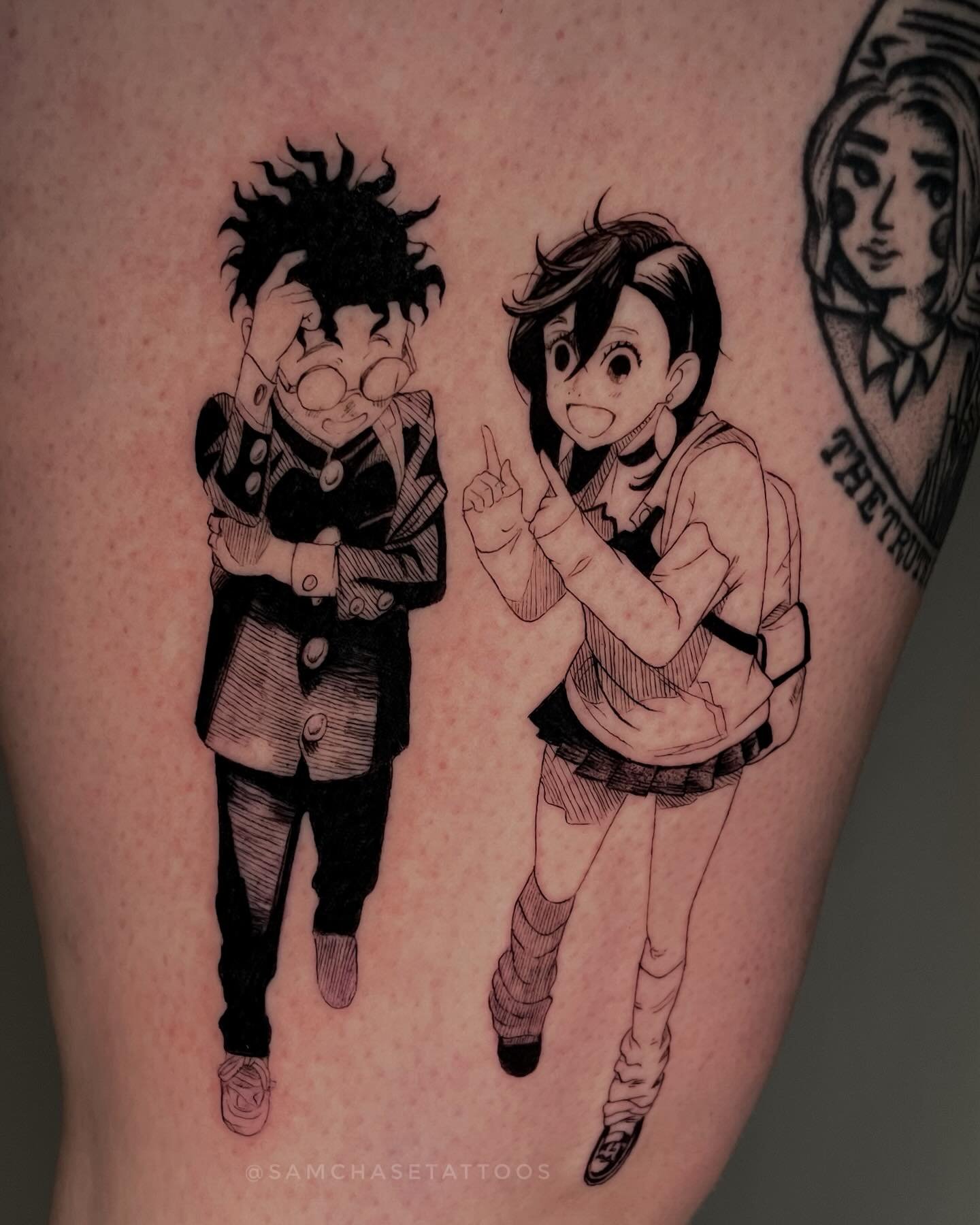 Cutest Dandadan panel for this lovely returning client 🖤
.
.
.
#dandadan #animetattoo #finelinetattooartist #femaletattooartist #naperville