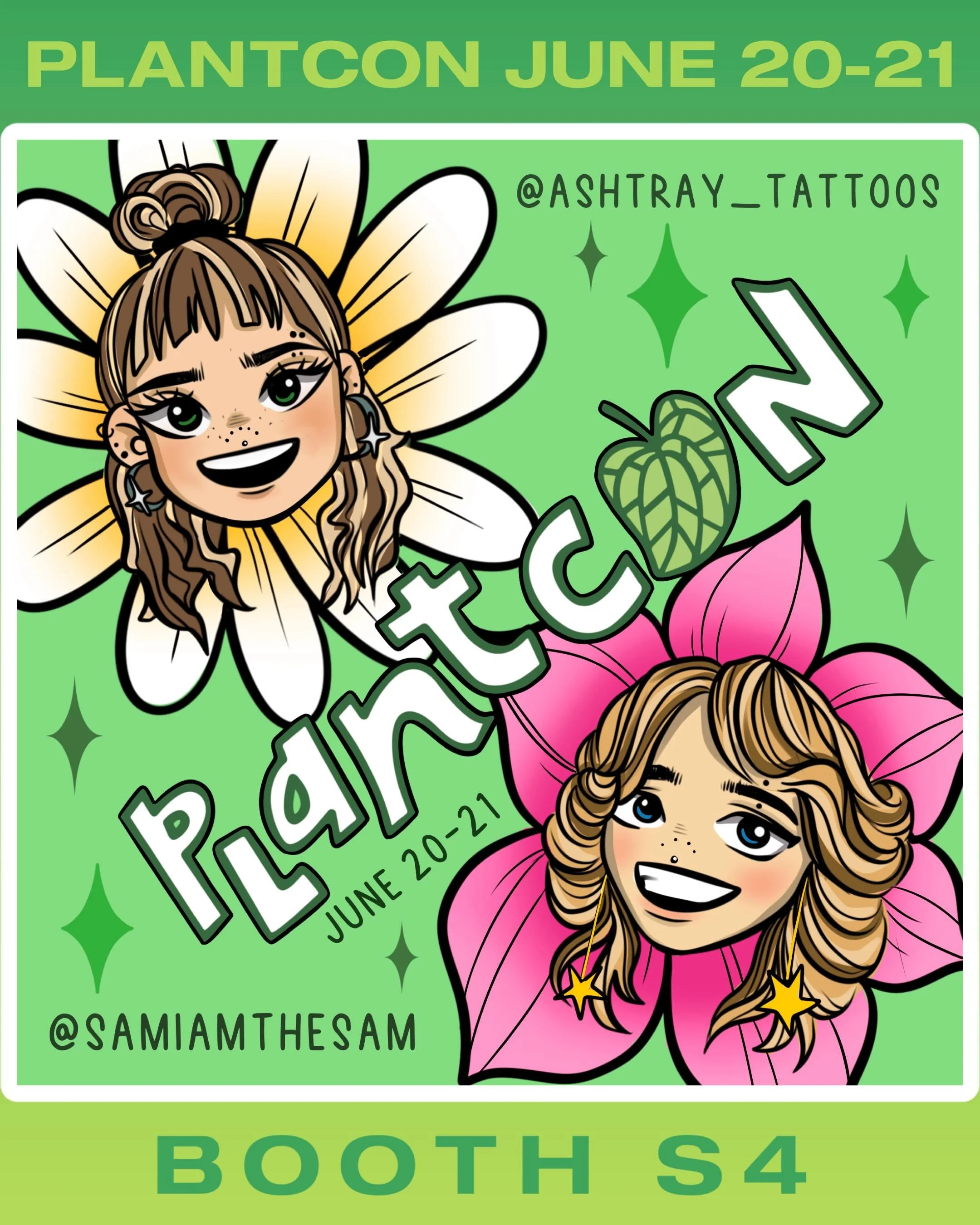 PLANTCON ANNOUNCEMENT 🌿✨ @ashtray_tattoos and I will be offering event exclusive flash designs and art prints at @plantcon.intl !!!
PlantCon is an international horticulture convention visiting Chicago for the first time, they offer tons of plants t