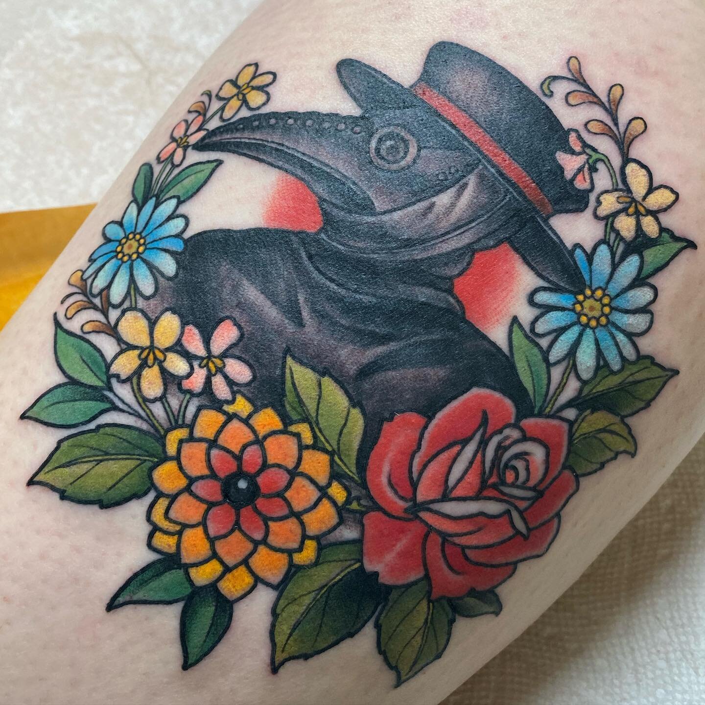 A plague doctor for Megan! Thank you! @whitedogtattooky