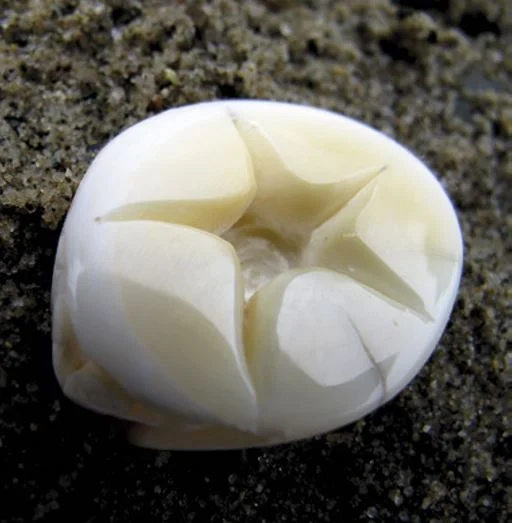 A star-shaped whale tooth carving representing a toheroa