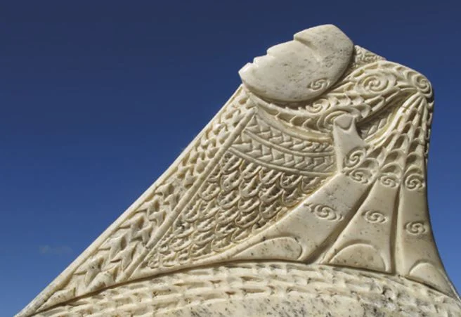 Aoraki stands above all on this section of a whalebone carving