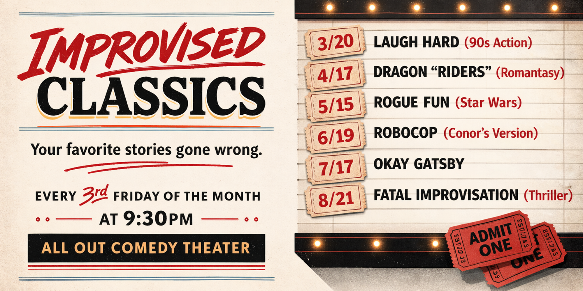 Improv Shows & Classes — All Out Comedy Theater
