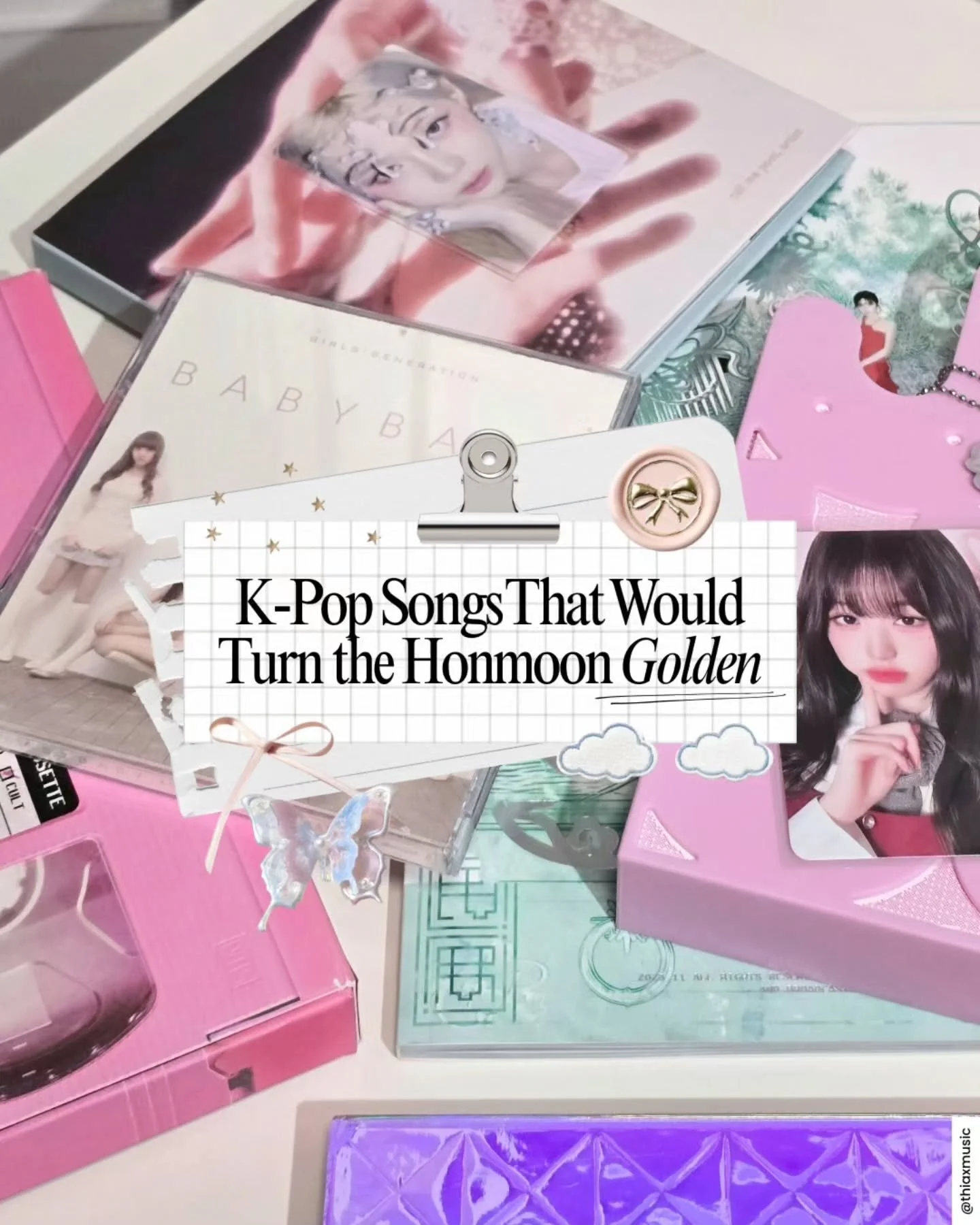 &mdash; ★ k-pop songs that would seal the honmoon &amp; turn it ✨️ 𝓰𝓸𝓵𝓭𝓮𝓷 ✨️

the vibe: power vocals, fan favourites, energizing &amp; empowering, ascending while being wrapped in light &amp; a hug

the palette: bright, muted pastels, gold

💬 