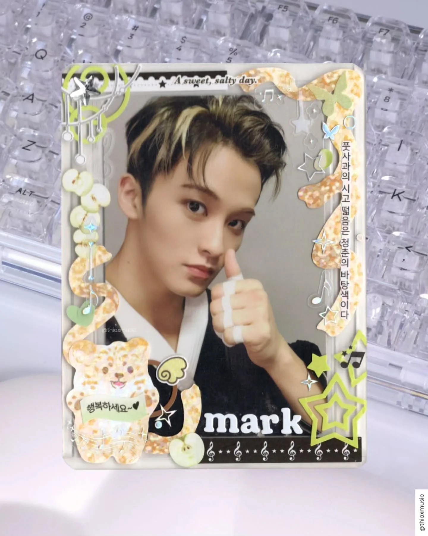 &mdash; my coping mechanism / how i processed the news of mark leaving nct &amp; sm:

making my first toploader for my first mark photocard.
seeking comfort from other nctzens' tweets.
crying internally with friends.

i'm so happy that mark is choosi
