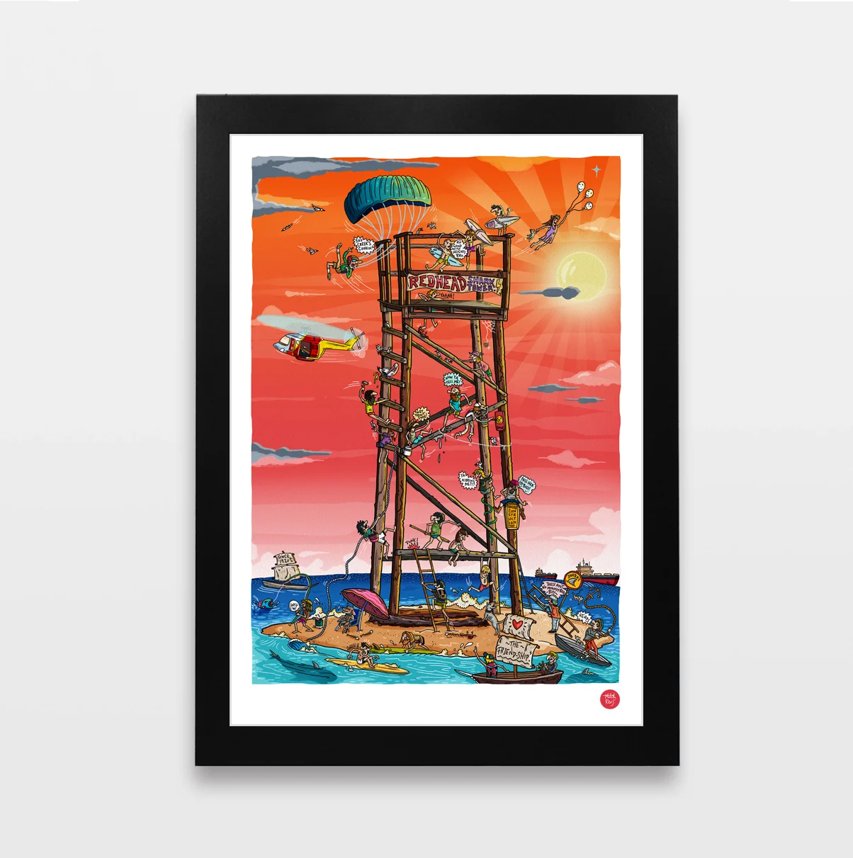 Mitch-Revs-Red-Head-Shark-Tower-Art-Black-Frame.jpg