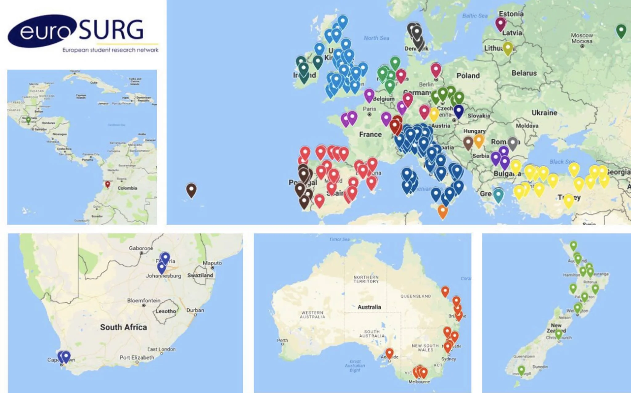 Worldwide locations of the contributing sites for the IMAGINE trial