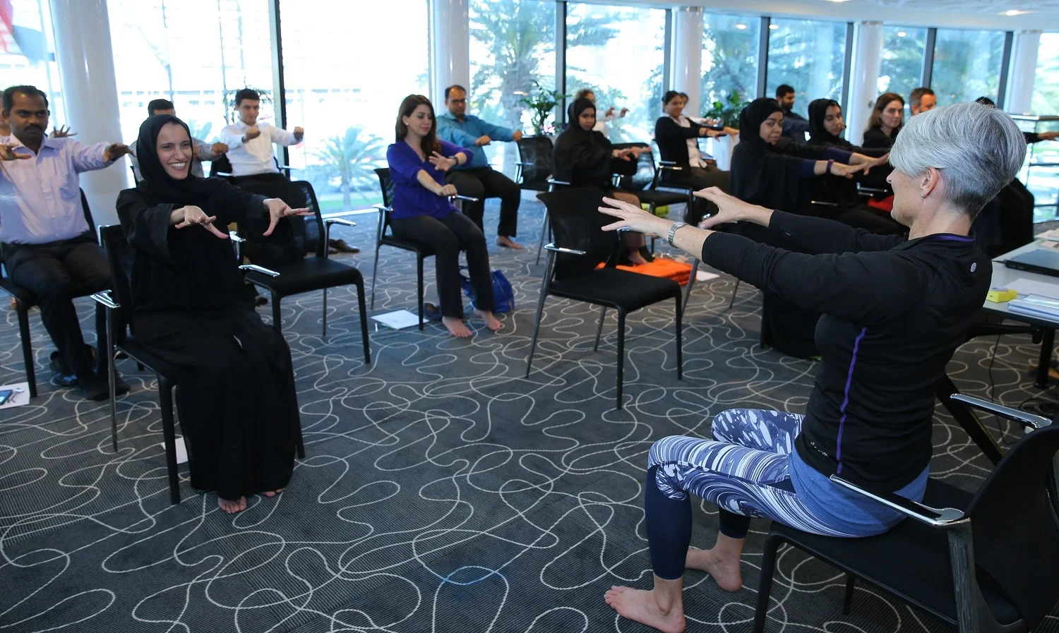 Dubai Chamber of Commerce - Chair yoga class