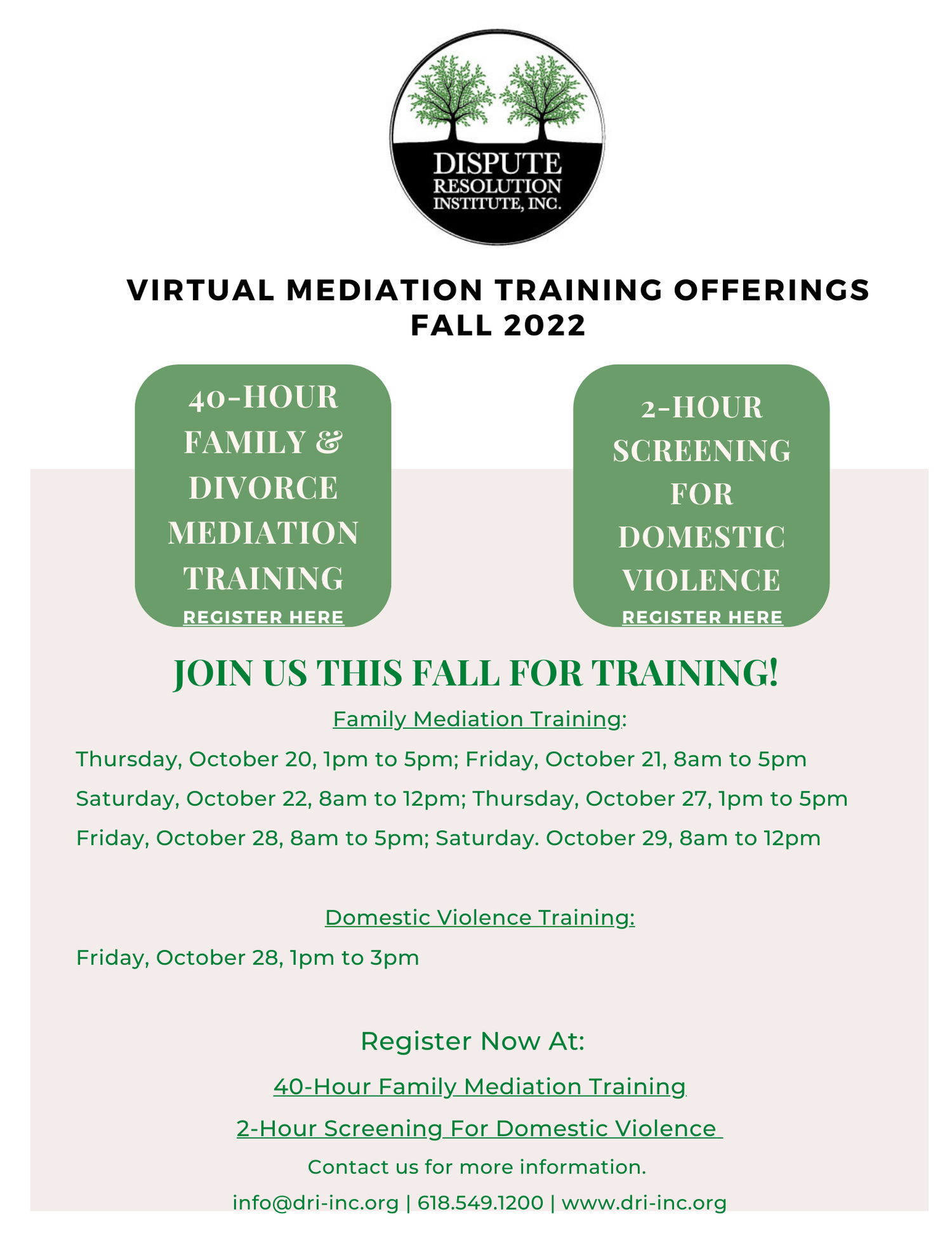 Events — Dispute Resolution Institute, Inc.