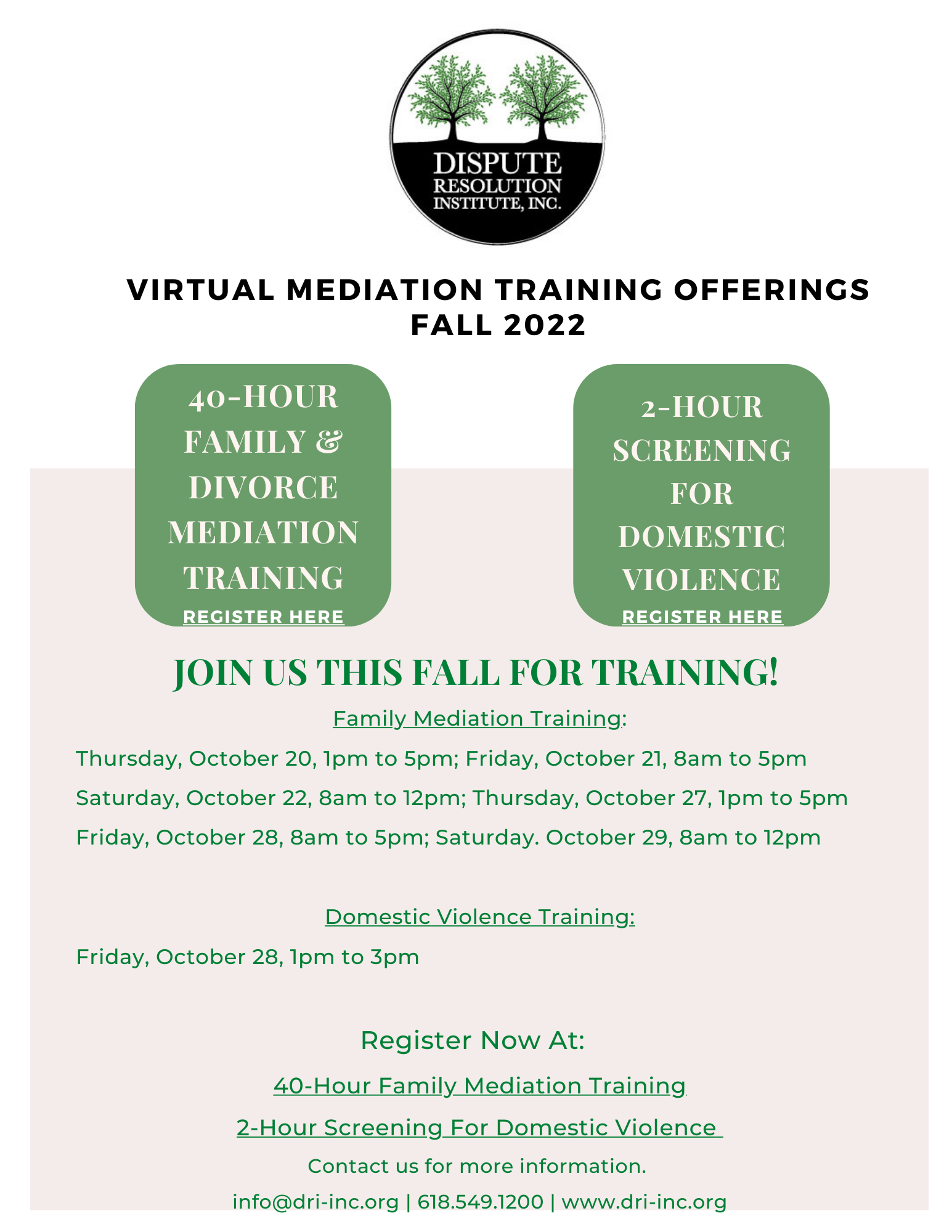 Events — Dispute Resolution Institute, Inc.