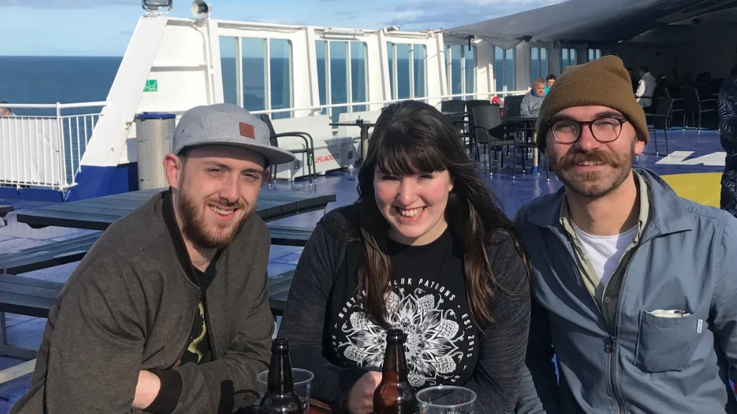Steven, Katie & Joel on the boat to Amsterdam to visit charcuterie producers Brandt & Levie, April 2018.