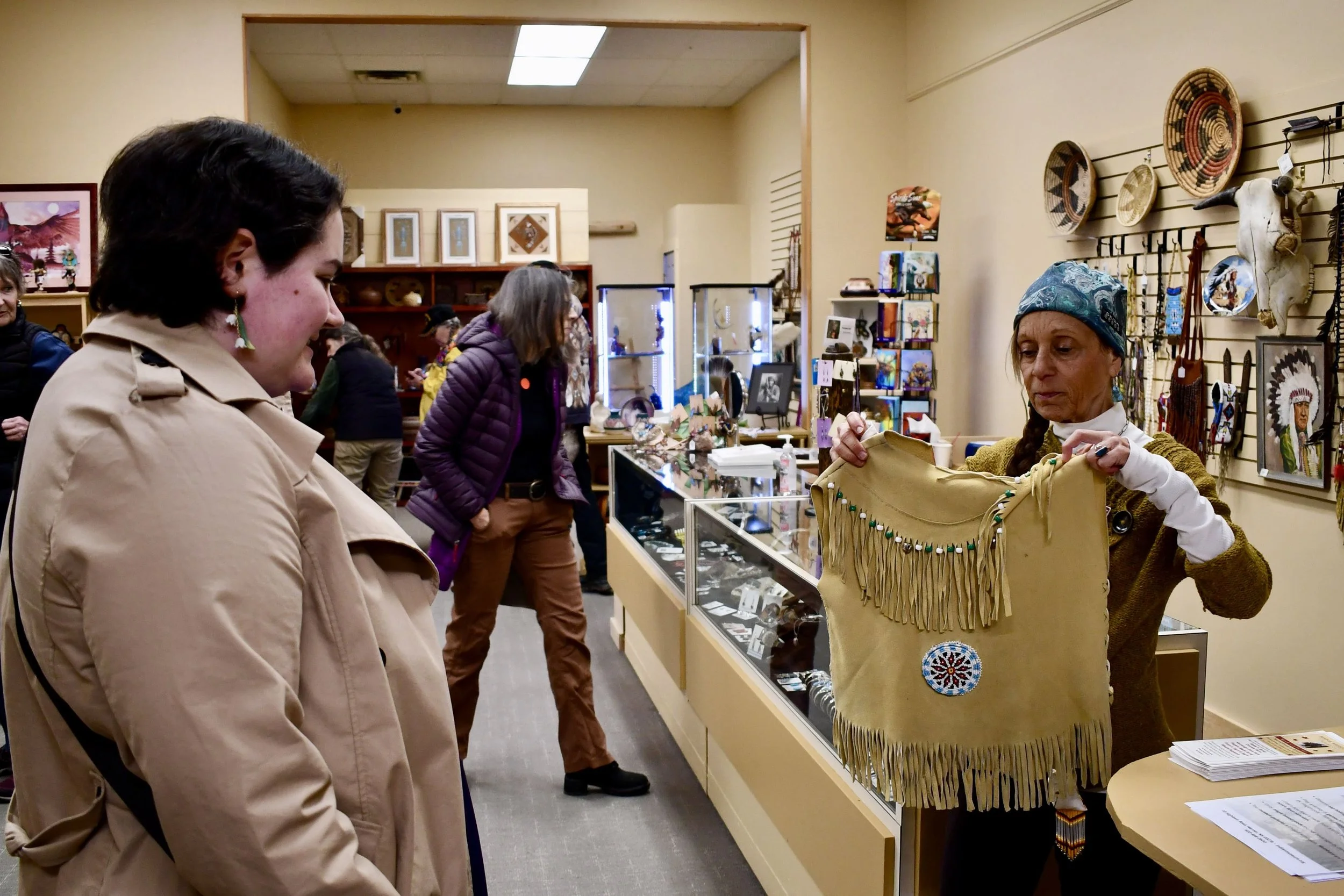 Small museum gift shop featuring Native-inspired items