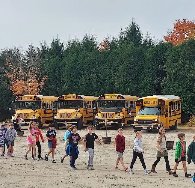 Students visiting Mt. Kearsarge Indian Museum during a school field trip in New Hampshire