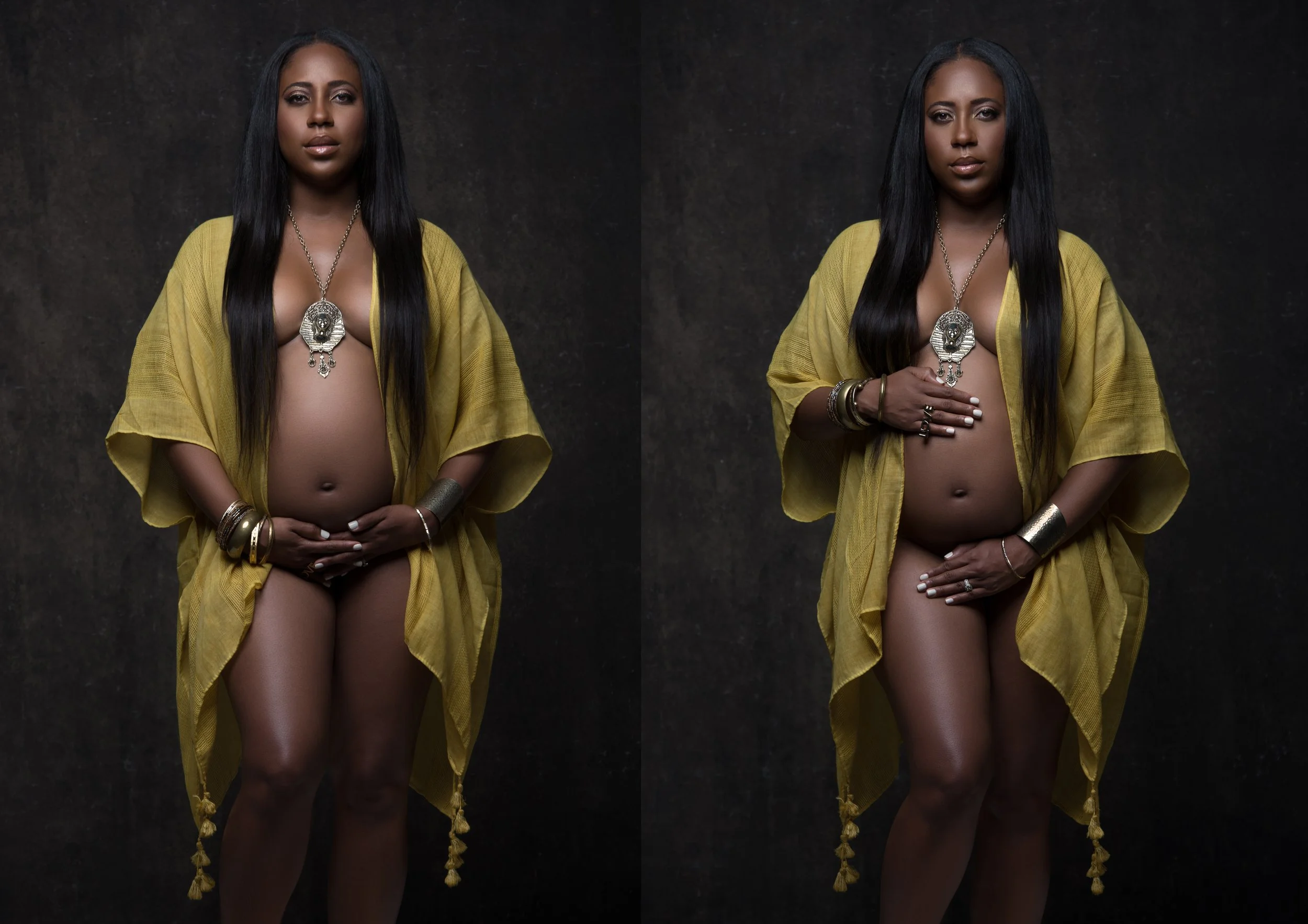 Beautiful black woman in maternity photo