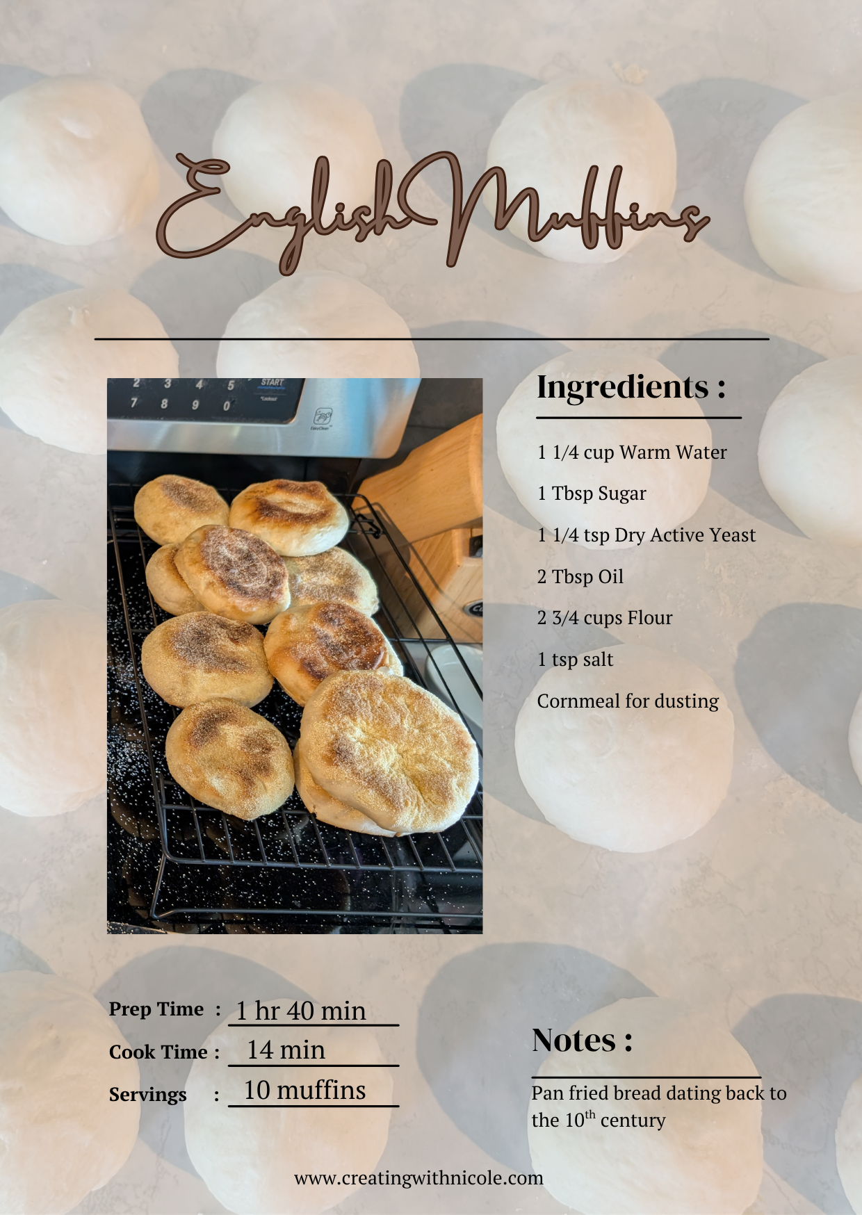 Recipe: English Muffins