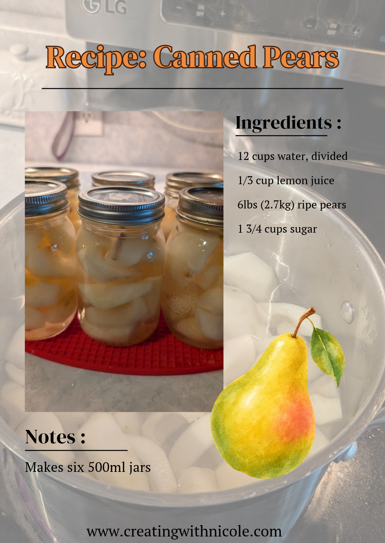 Recipe: Canned Pears in Sugar Syrup