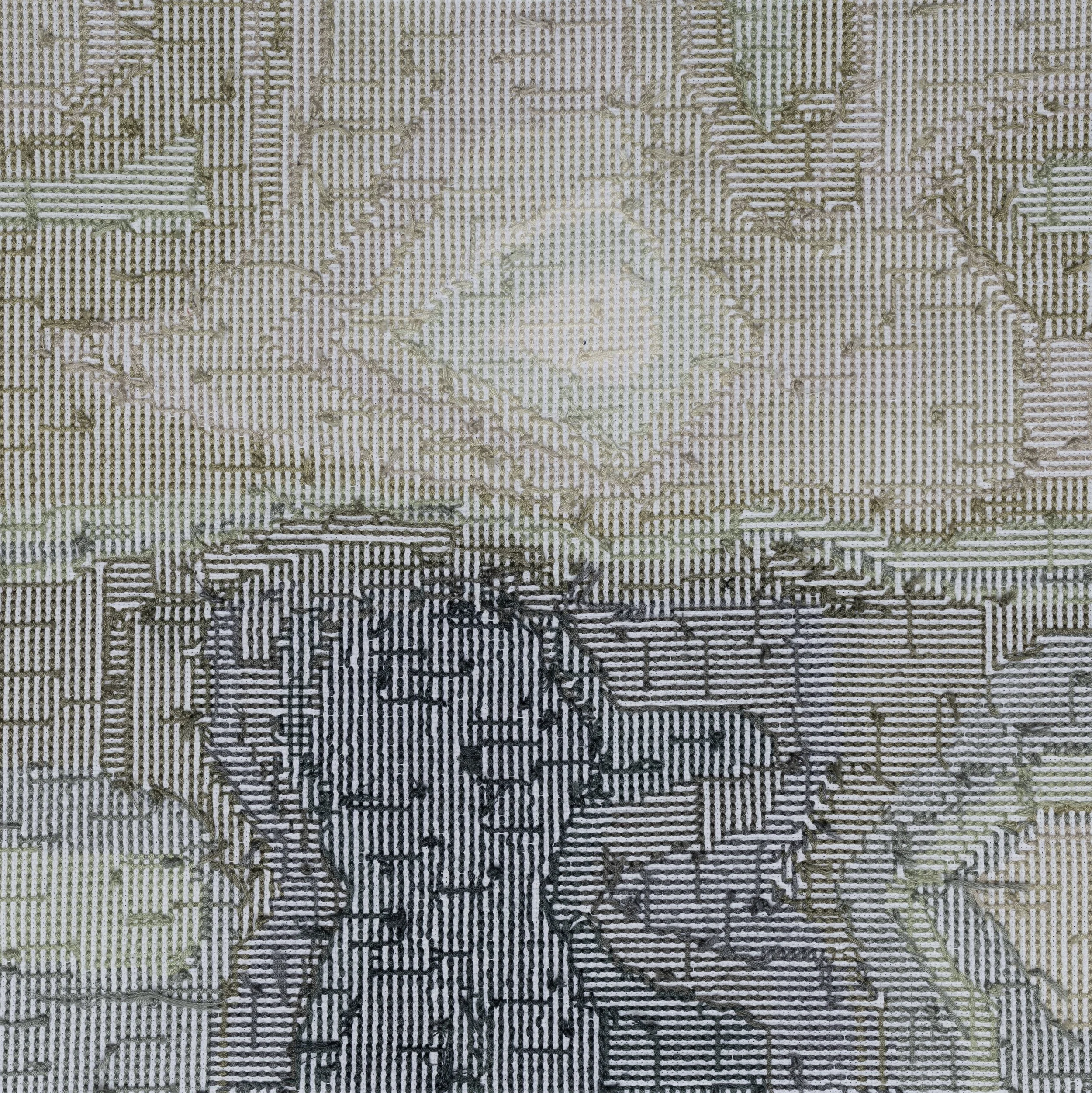“23% Complete (Imagine a Landscape #3)”, embroidery, 2026 (back side)