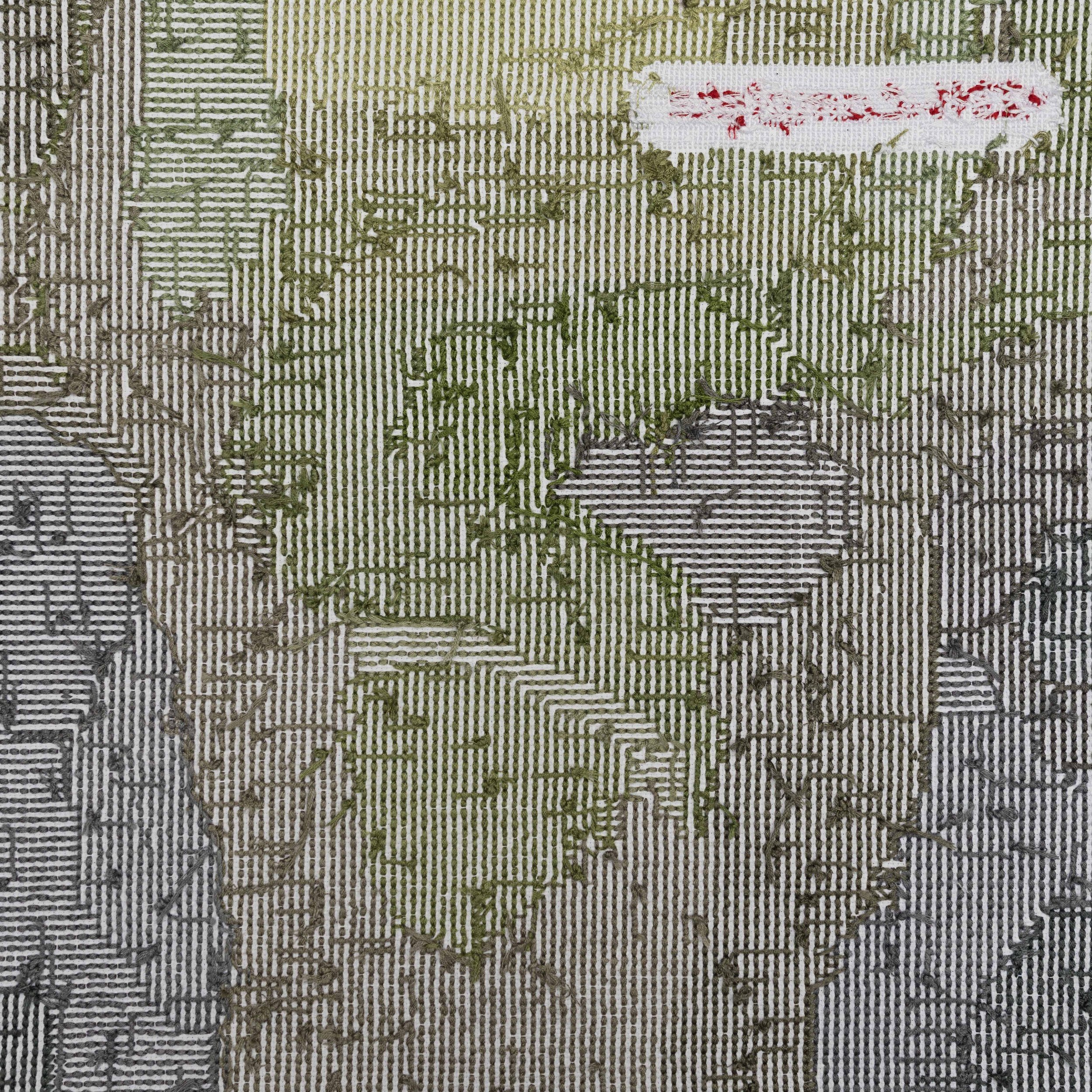 “23% Complete #1”, embroidery, 2026 (back side)