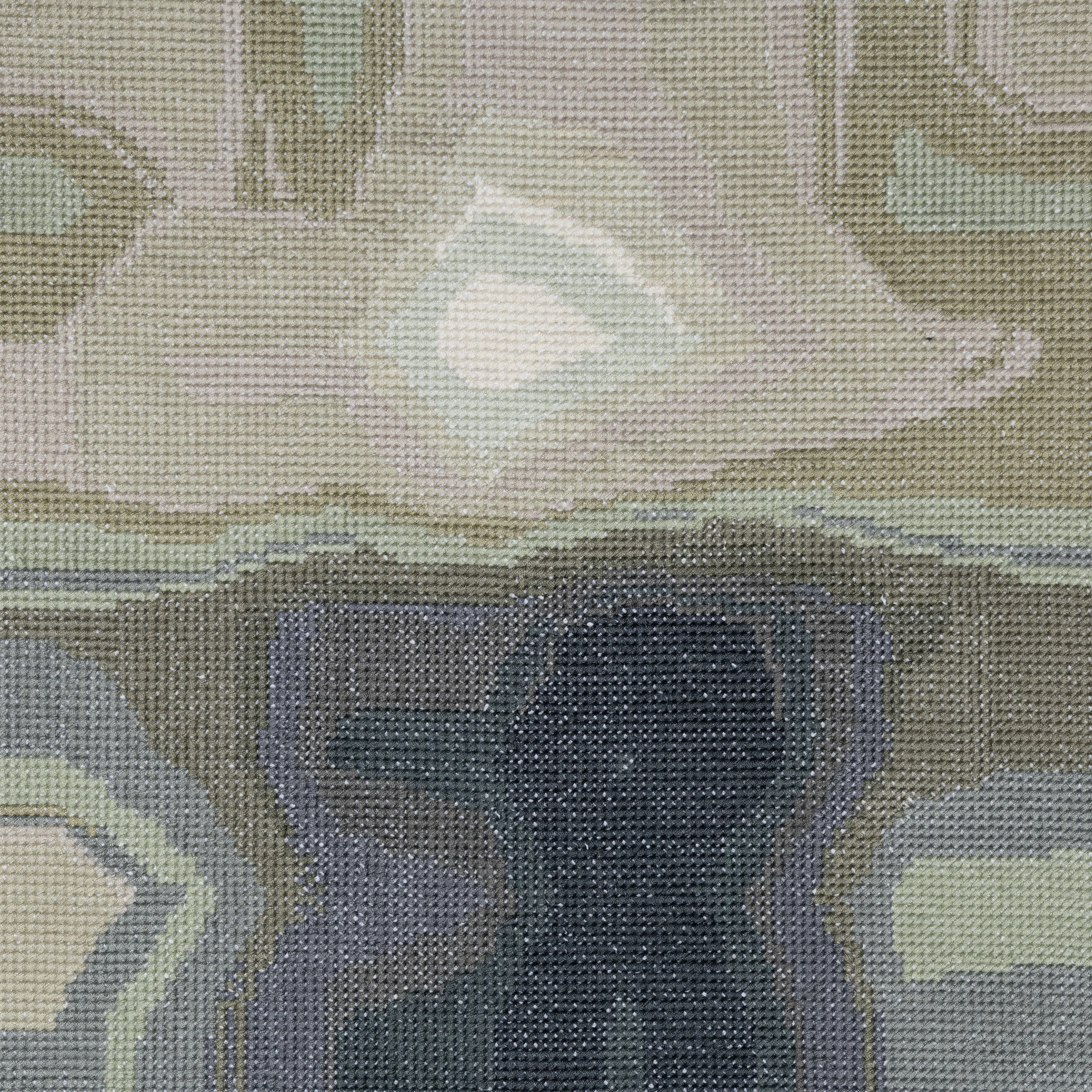 “23% Complete (Imagine a Landscape #3)”, embroidery, 2026 (front side)
