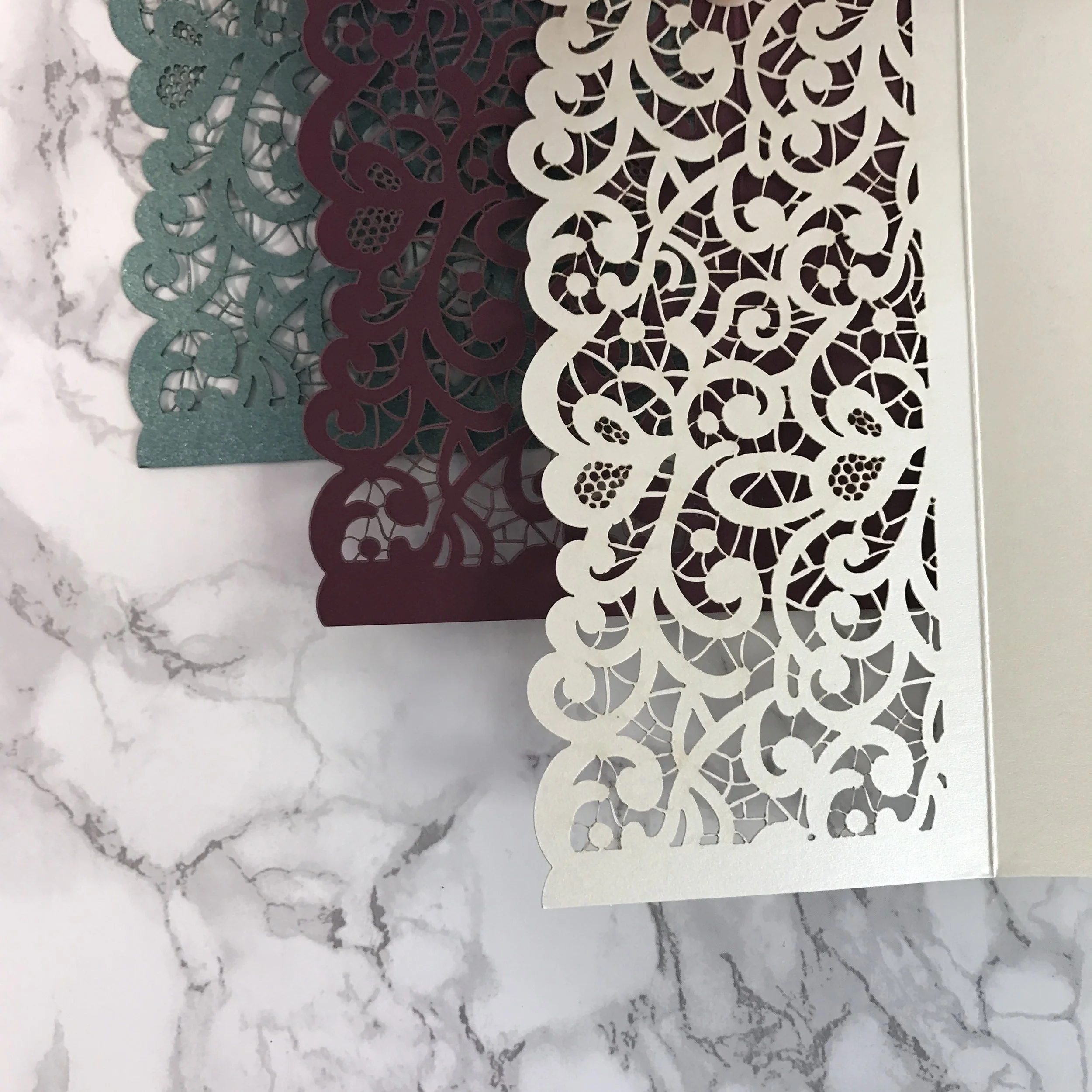 lace laser cut pocket invitation supplies