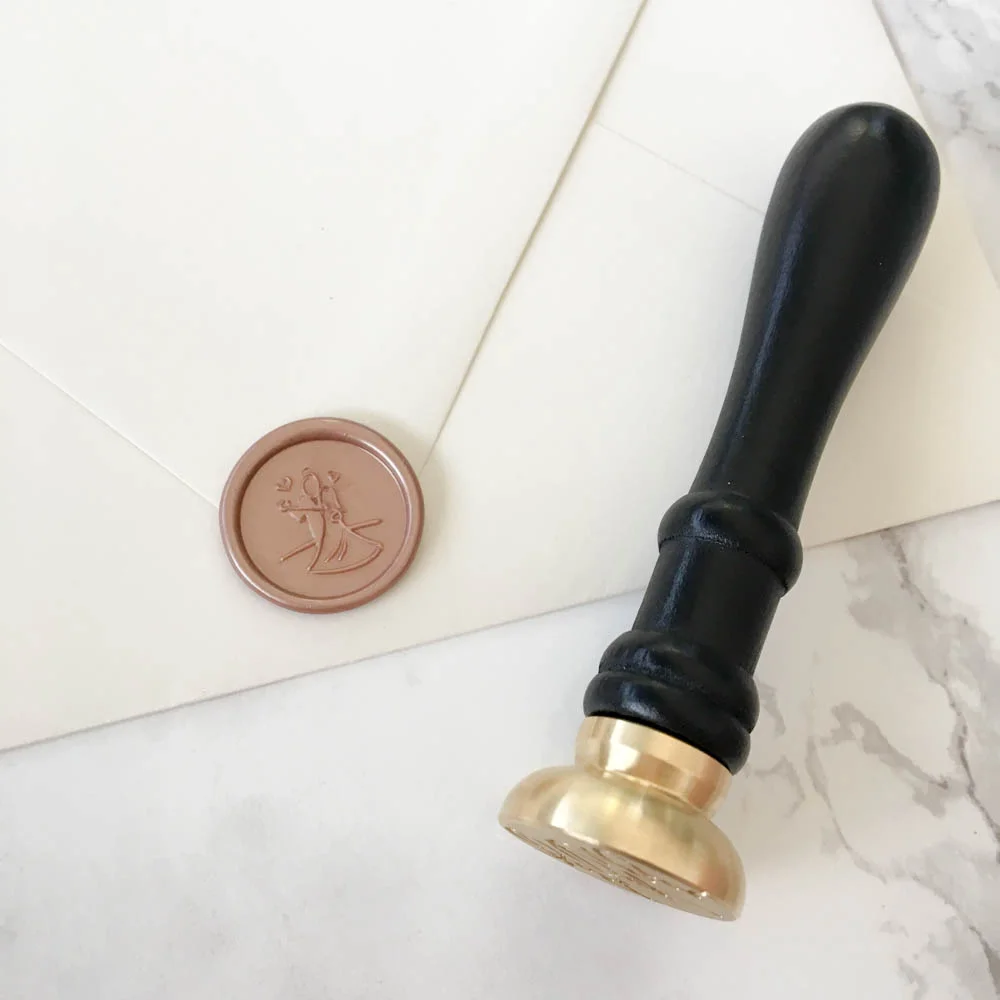 happy couple wax seal sticker