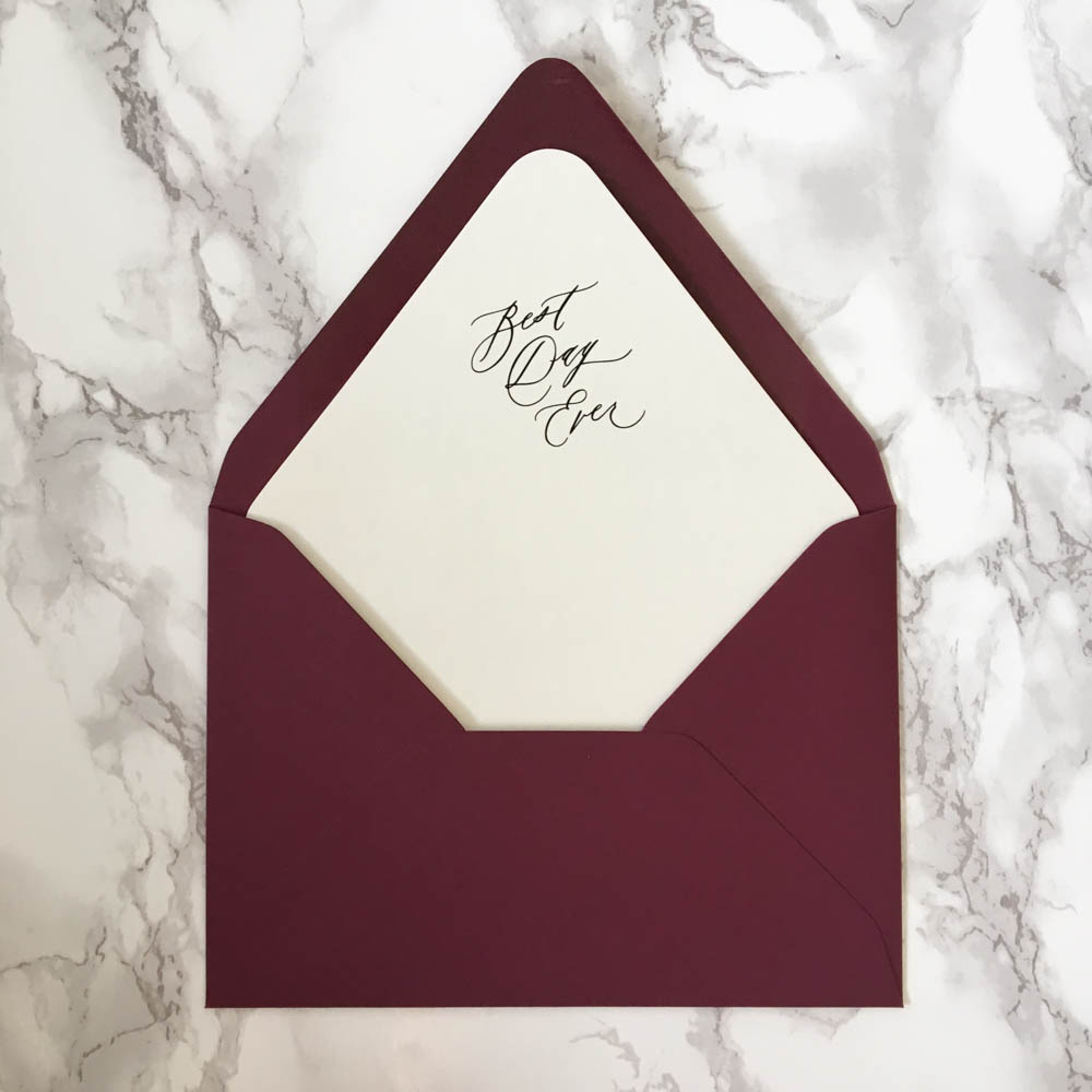 Wedding invitation envelope liner