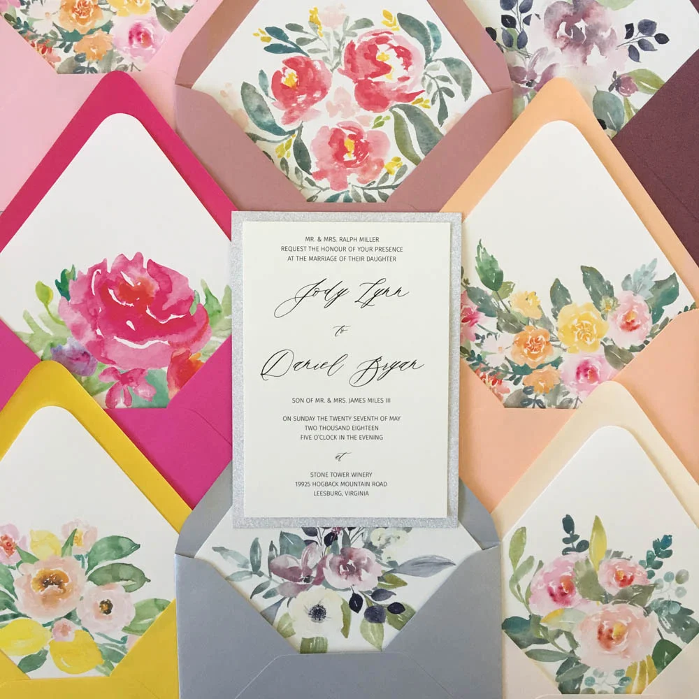envelope liners for diy invitations