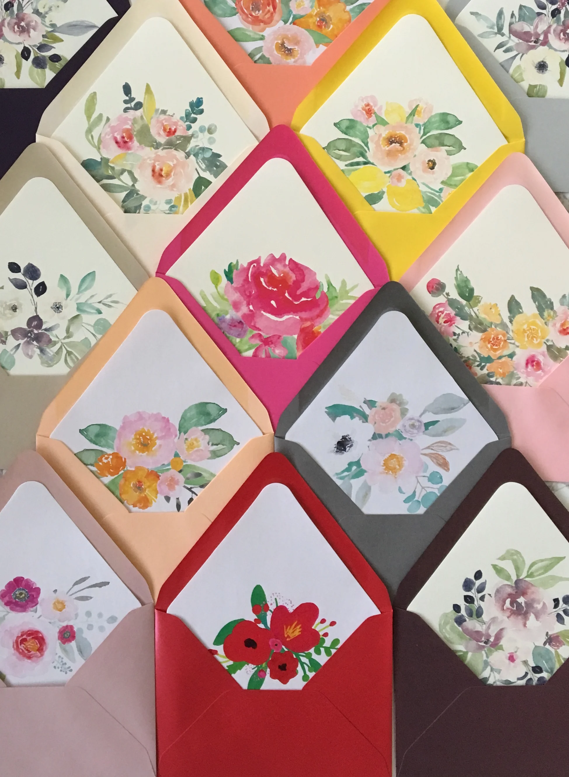 floral envelope liners for diy invitations 