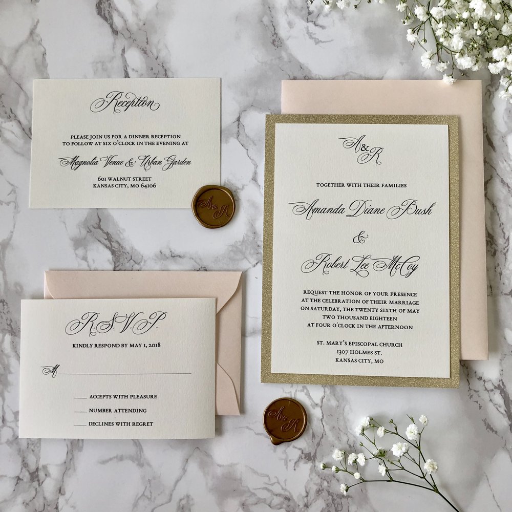 Gold Posy Wax Seals  Shine Wedding Invitations