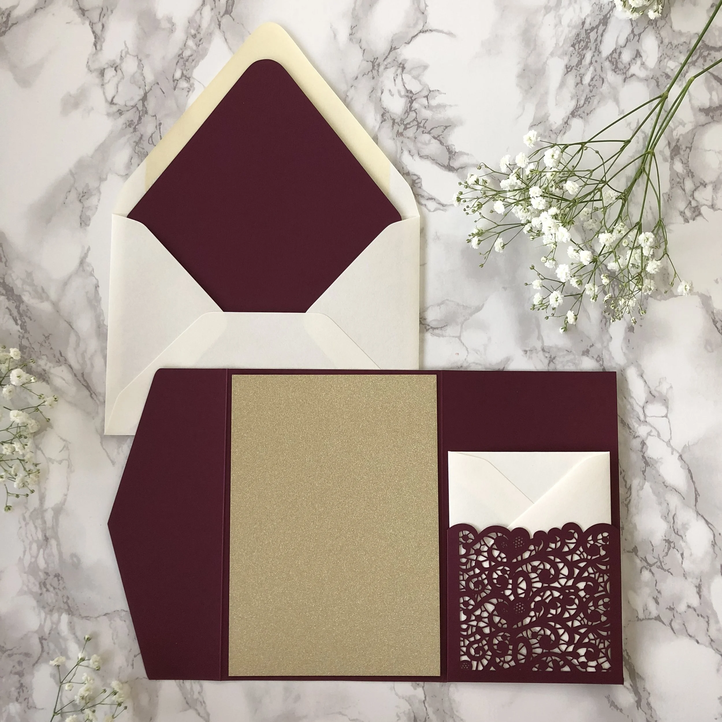 DIY Wedding Invitation Kit - Laser Cut Pockets