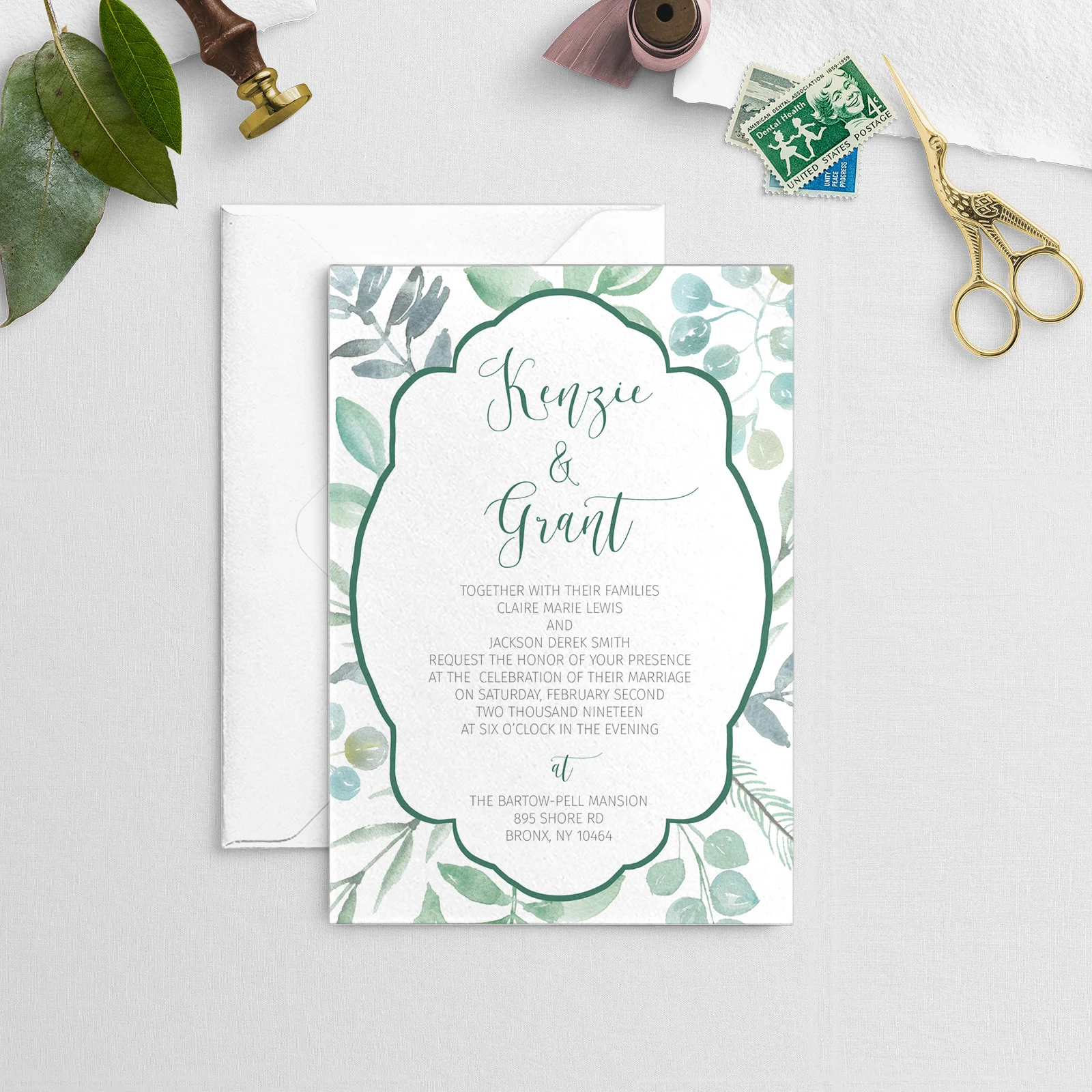 greenery printable invitation