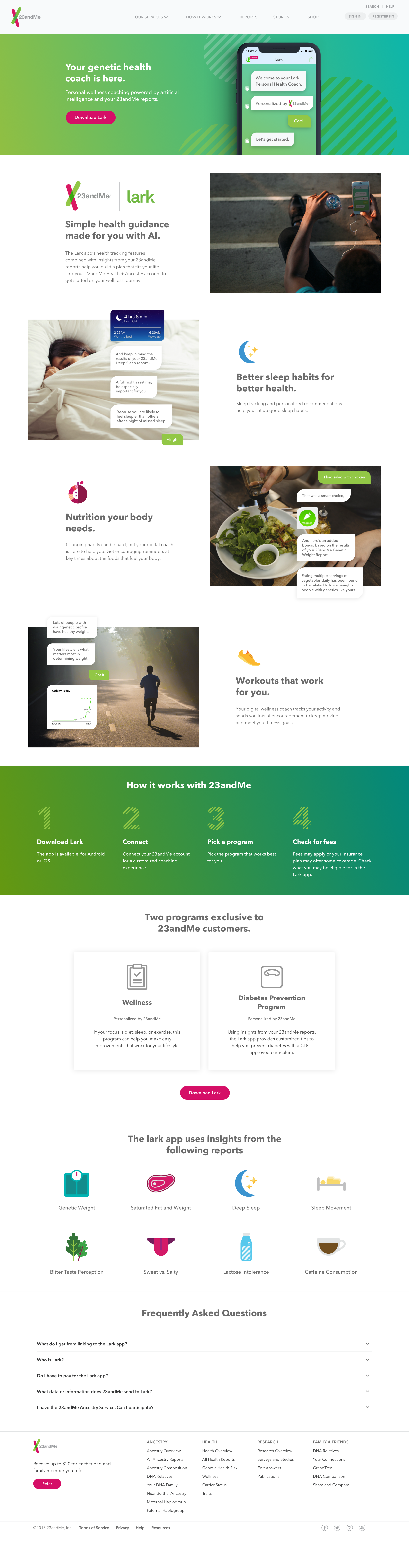 Content partnership with AI company Lark. We utilized our visual system to incorporate our genetic data into real life situations you may experience when using Lark. This content tied together both brands to create unique content that allowed both