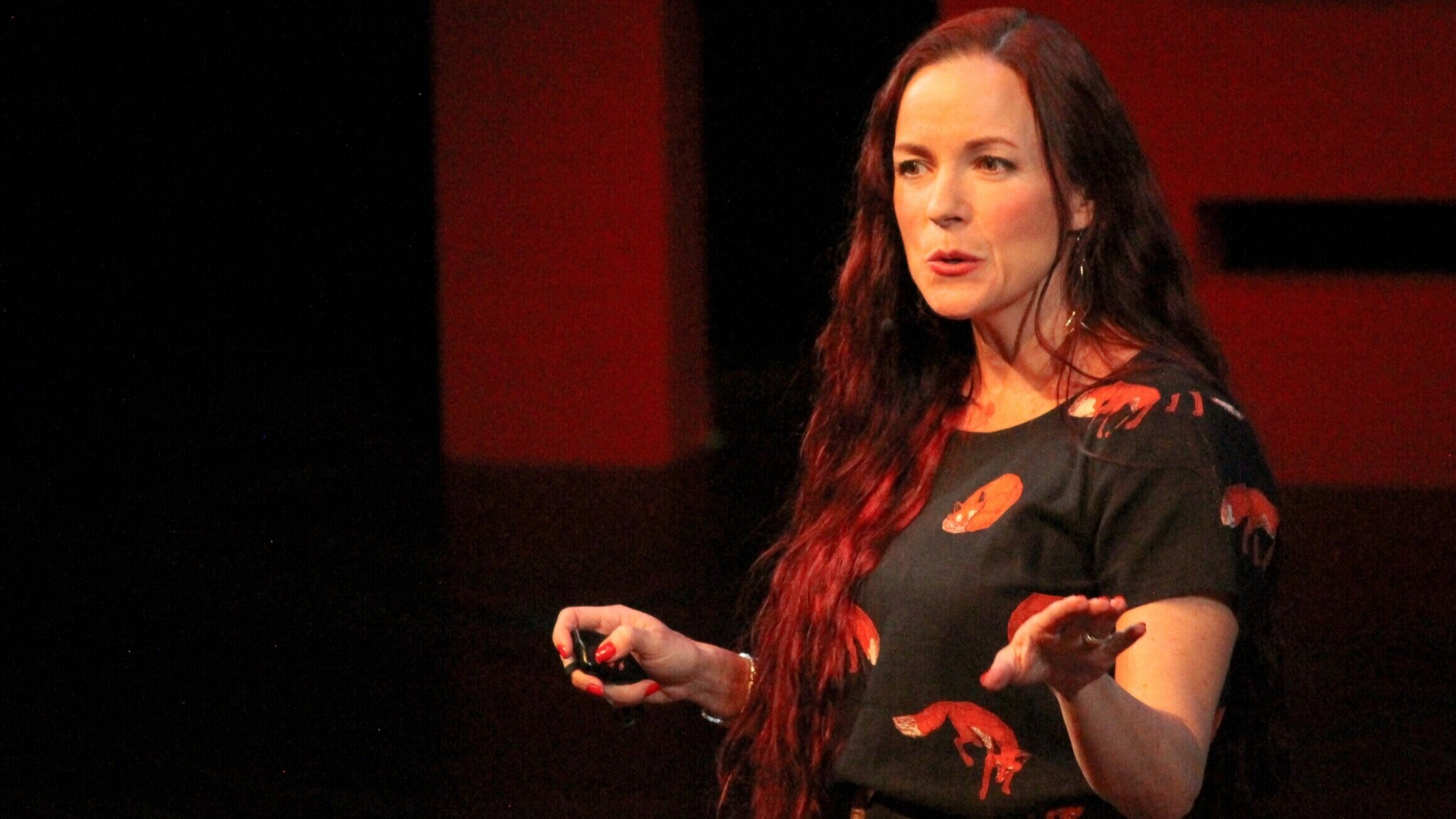 Fennelly delivering her 2020 TEDxTalk “How Literature Can Help Us Develop Empathy”
