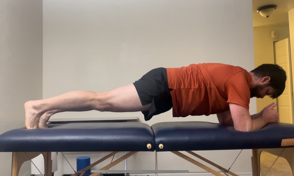 Plank with hip extension: setup