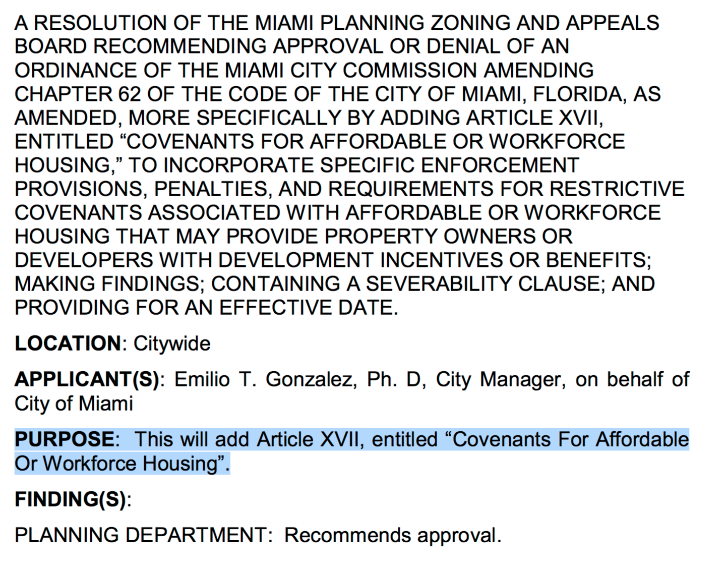 City of Miami Planning, Zoning & Appeals Board Agenda (PDF version)