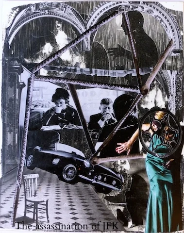  Transfer and collage on gesso board - 8x10 in- property of Isabelle Schinazi, Paris, France 