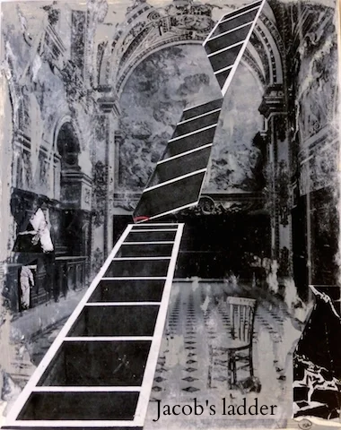  Transfer and collage on gesso board, 8x10 in - Property of Pascale Richard, New York, NY 