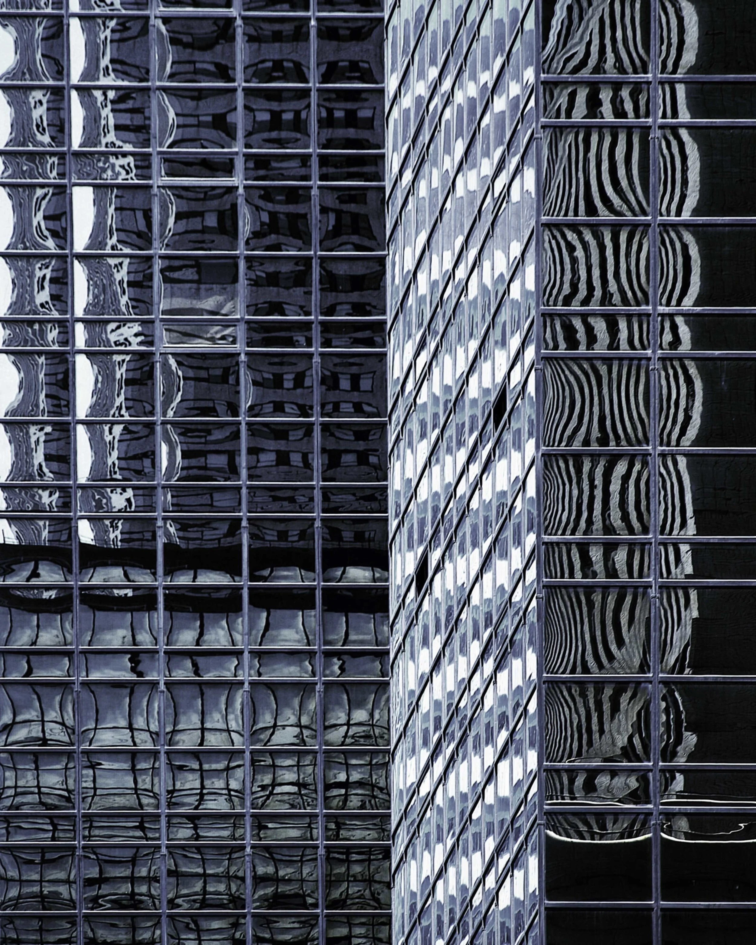 Glass building reflection.