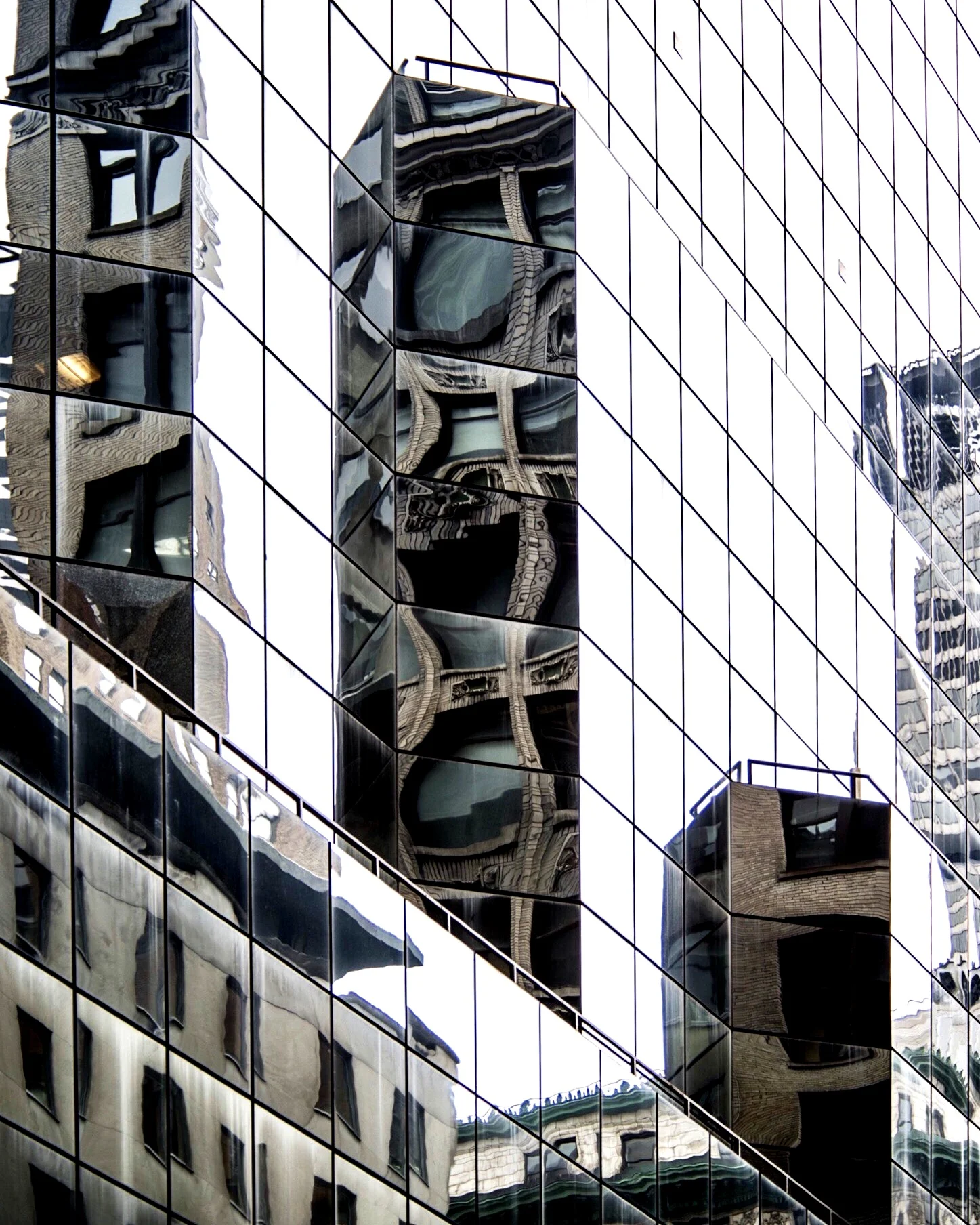 Glass building reflection.