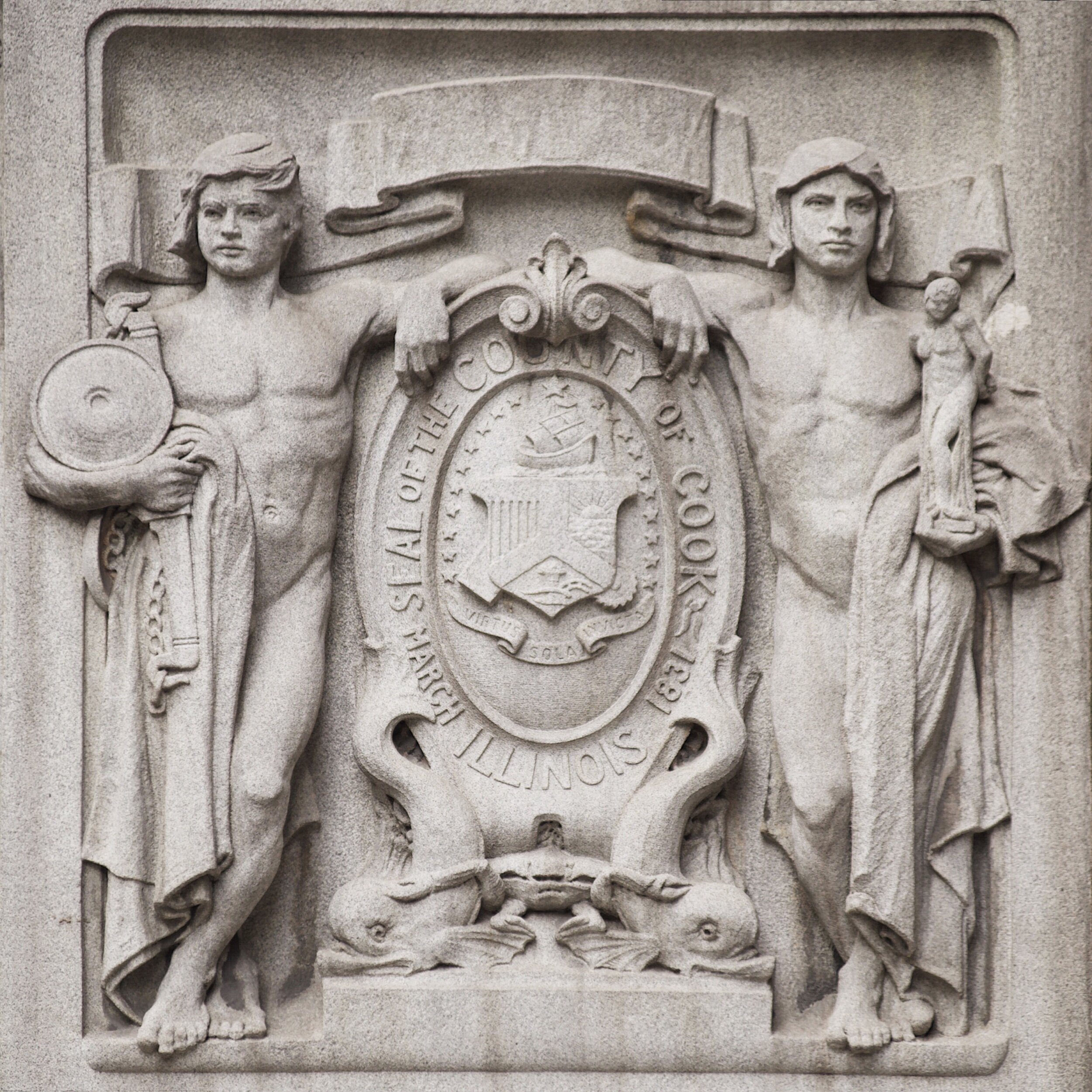 Cook County Seal in Bas Relief.
