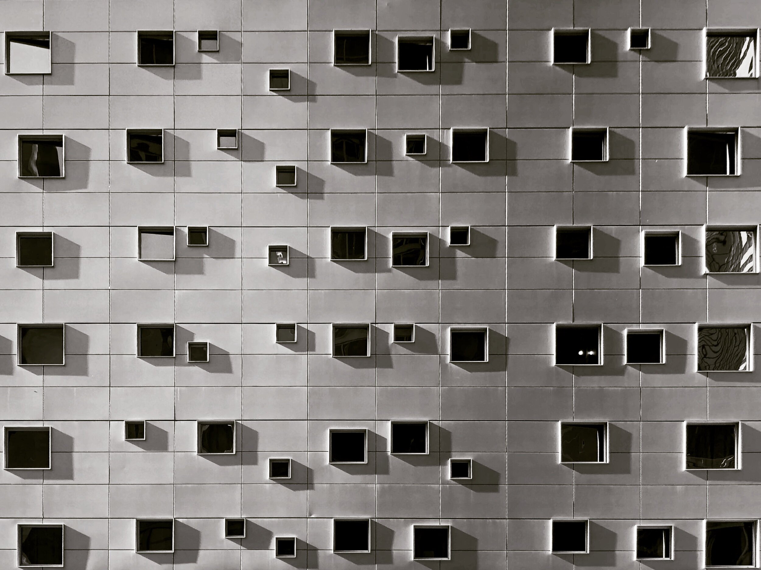 Black Squares on Stainless Steel